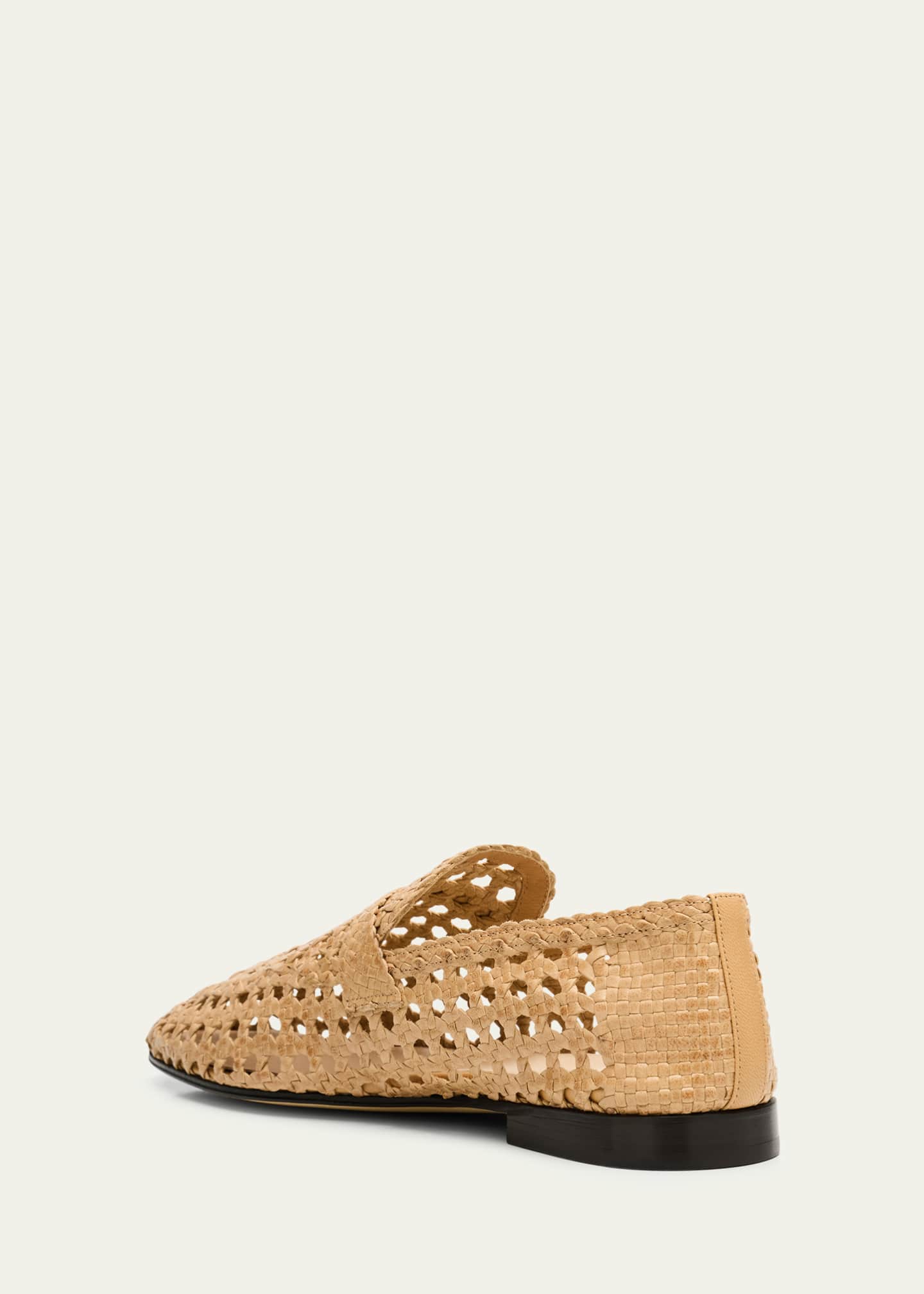 Loro Piana Woven Leather Slip-On Loafers Image 4 of 6