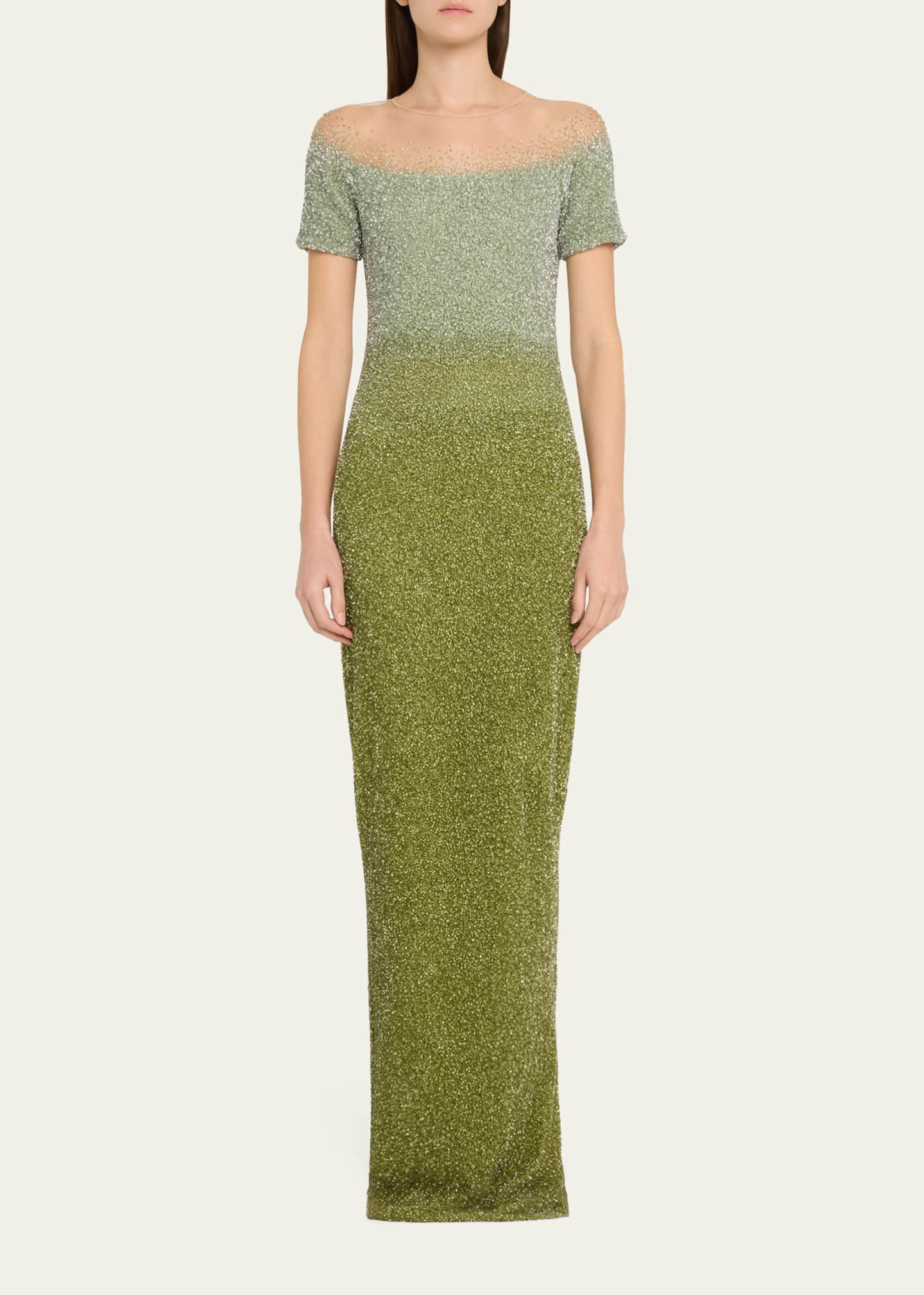 Pamella Roland Signature Sequined Ombre Gown Image 2 of 5