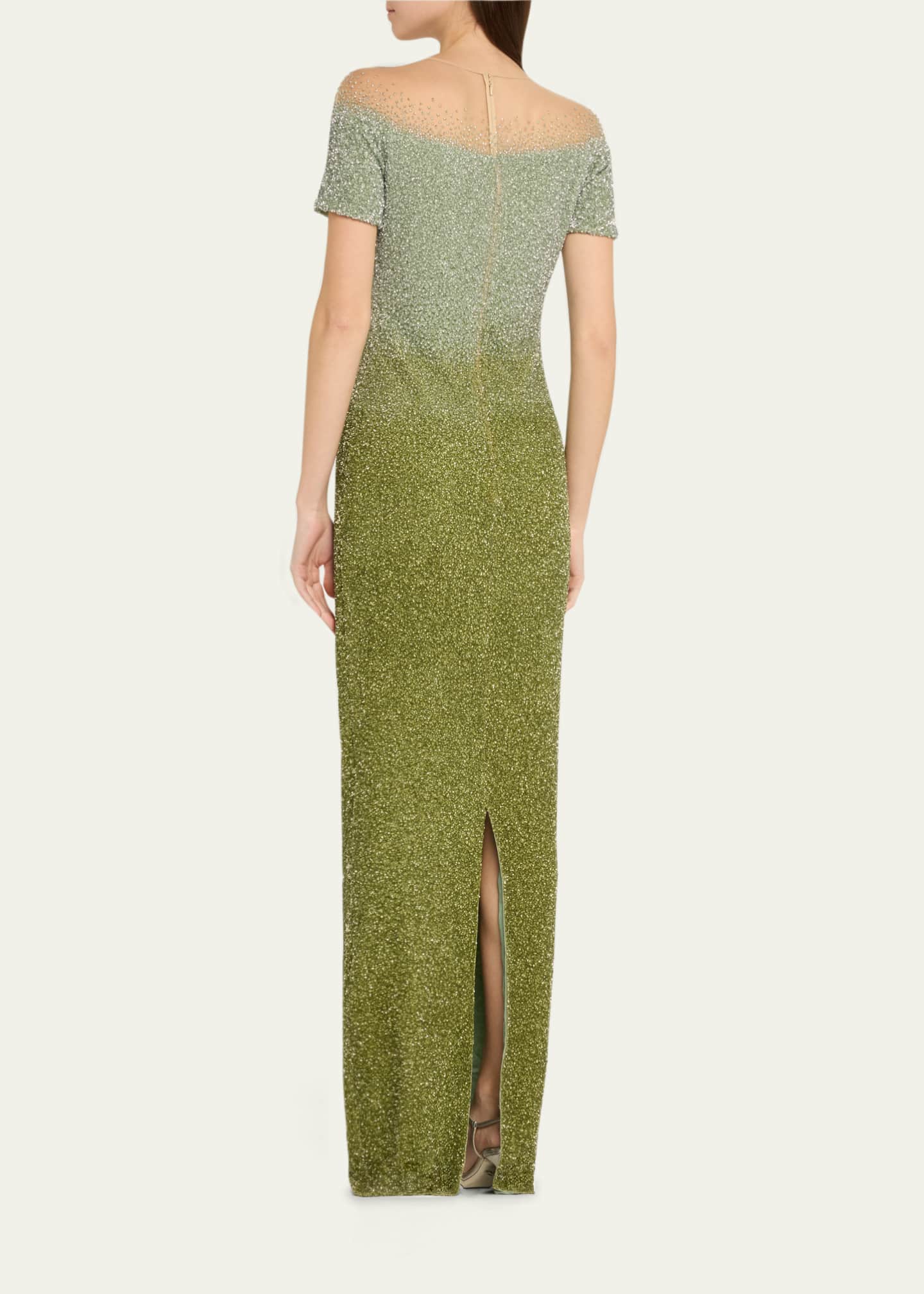 Pamella Roland Signature Sequined Ombre Gown Image 3 of 5