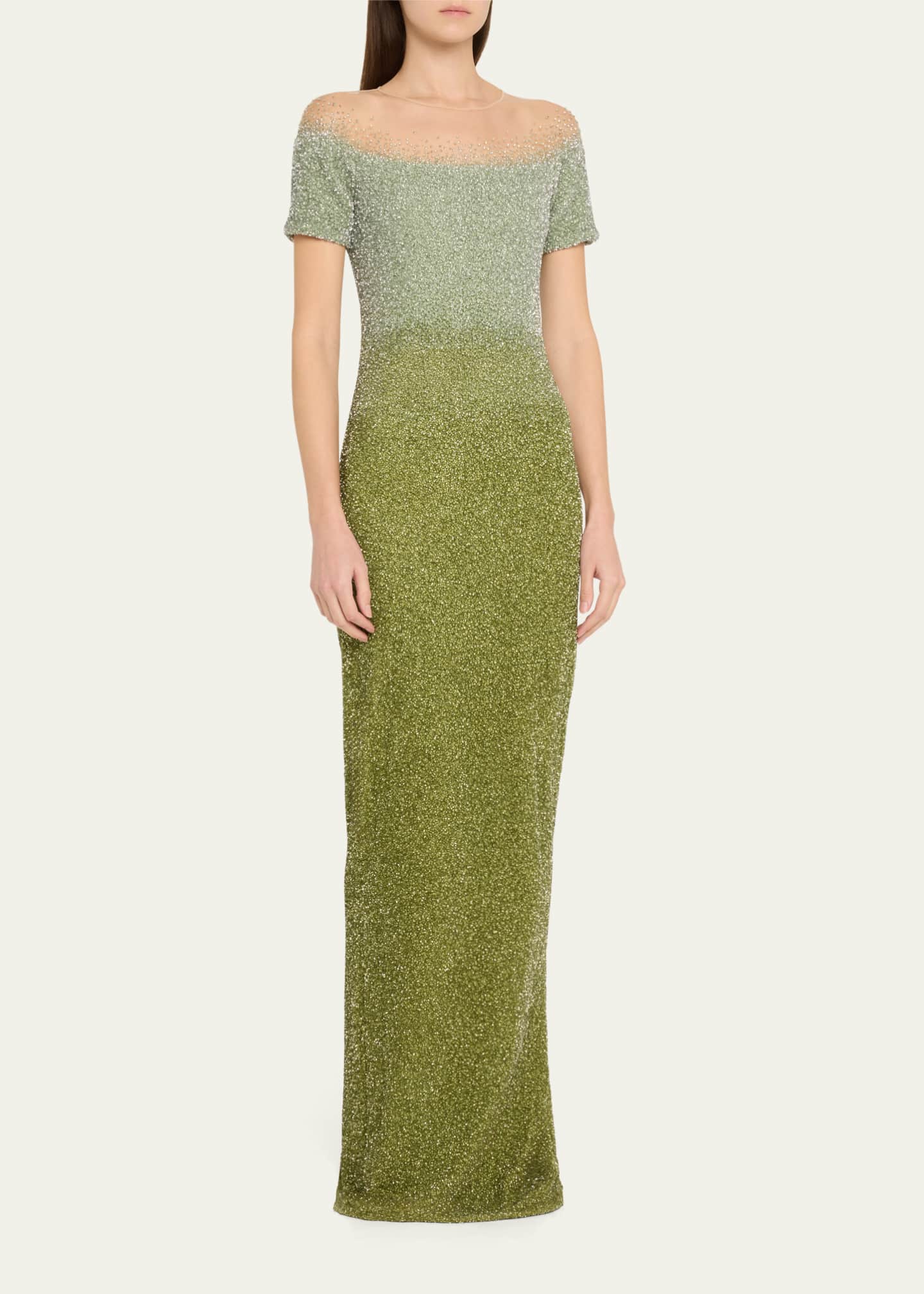 Pamella Roland Signature Sequined Ombre Gown Image 4 of 5