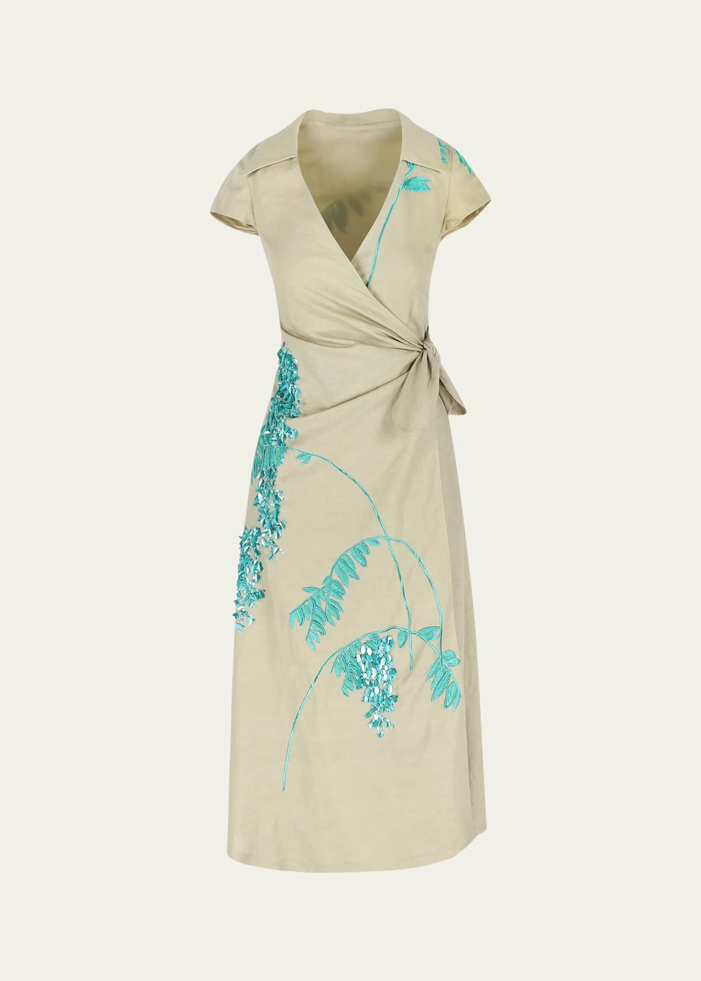 BERNADETTE Embellished Wrap Dress