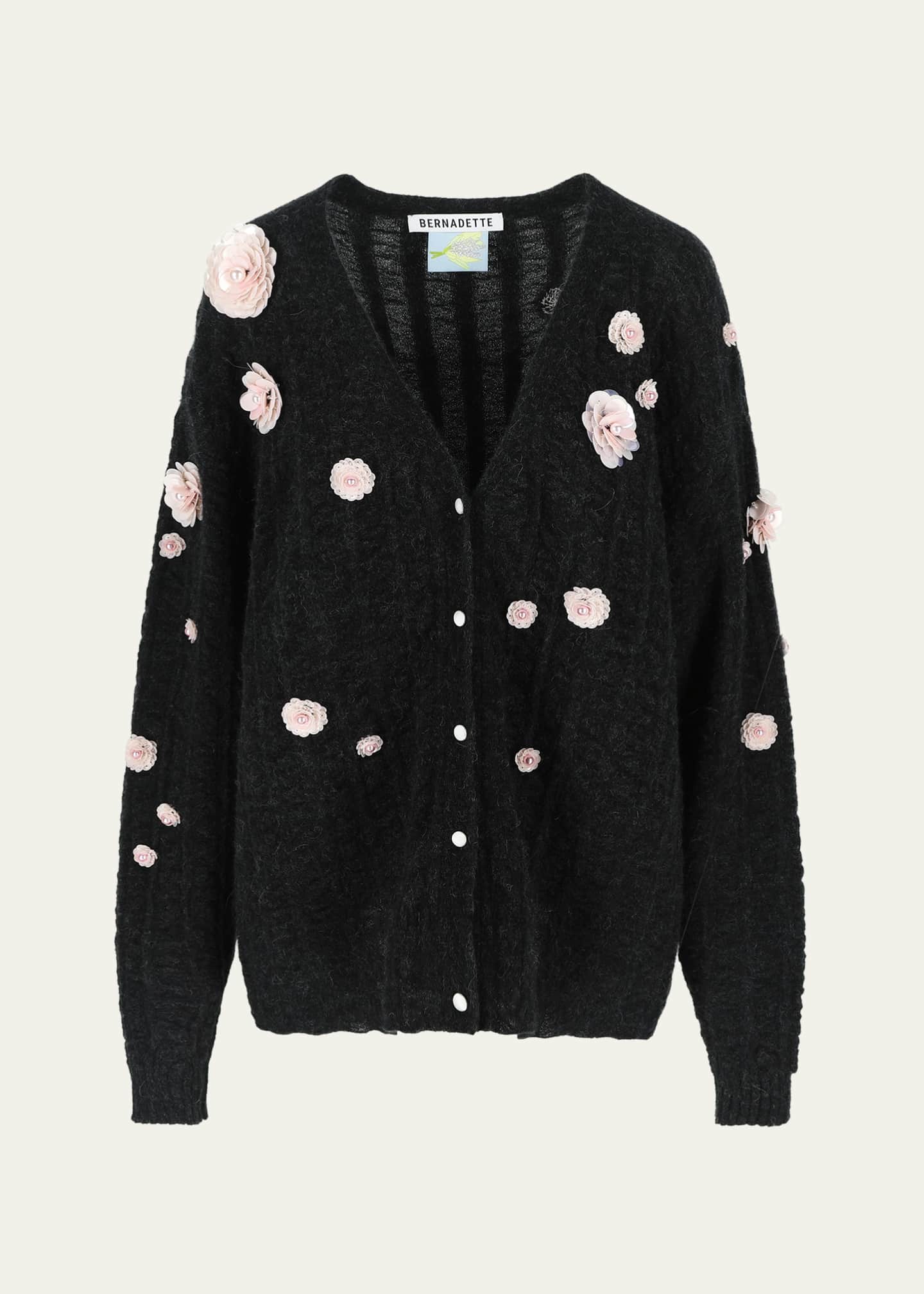 BERNADETTE Cammie Embellished Alpaca Wool Cardigan
