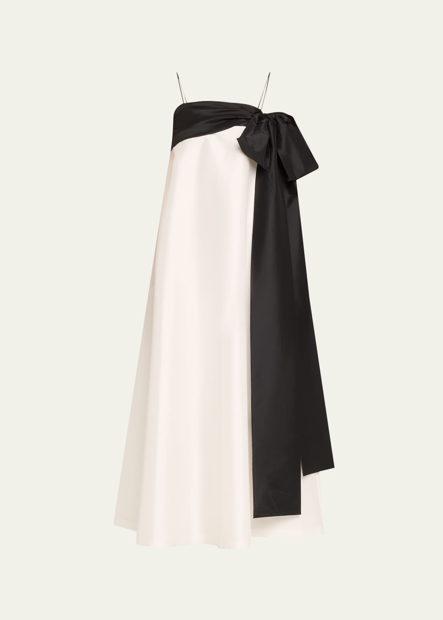 BERNADETTE Colorblock Flowy Long Dress with Bow Image 1 of 5