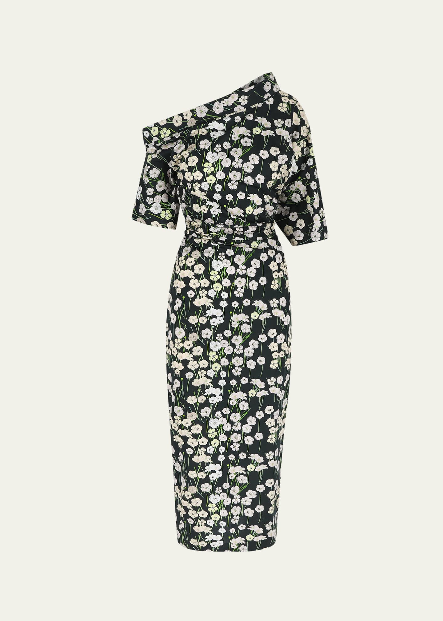 Bowie Printed Off-The-Shoulder Bow Dress