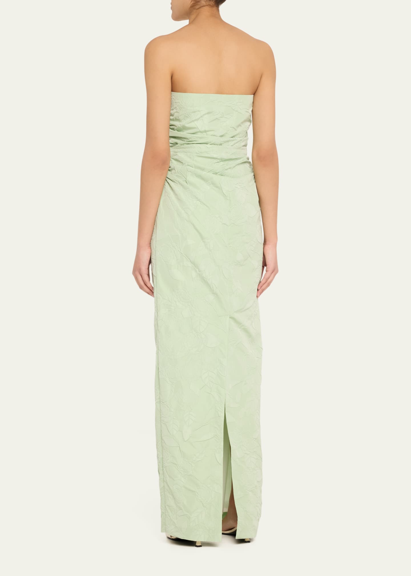 BERNADETTE Strapless Embossed Column Gown Image 3 of 5