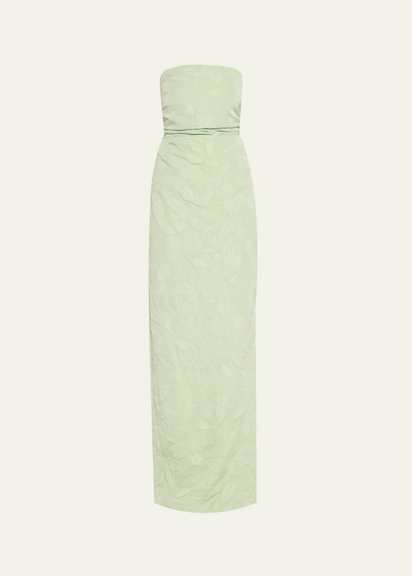 BERNADETTE Strapless Embossed Column Gown Image 1 of 5