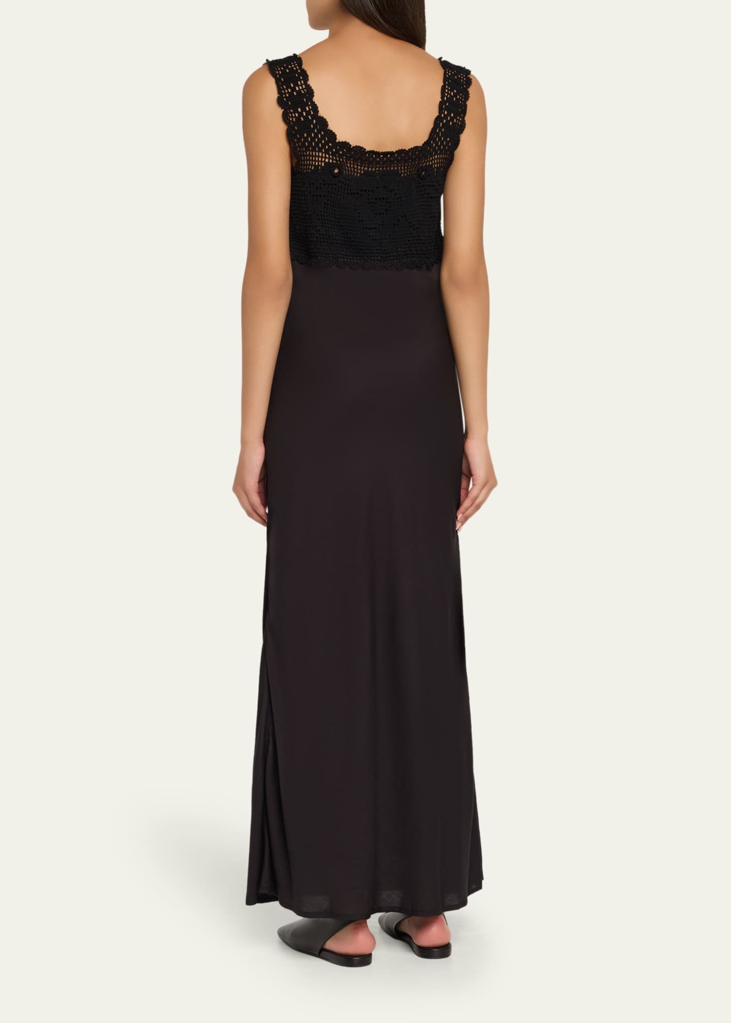 BERNADETTE Lace Crochet Empire Midi Dress Image 3 of 5
