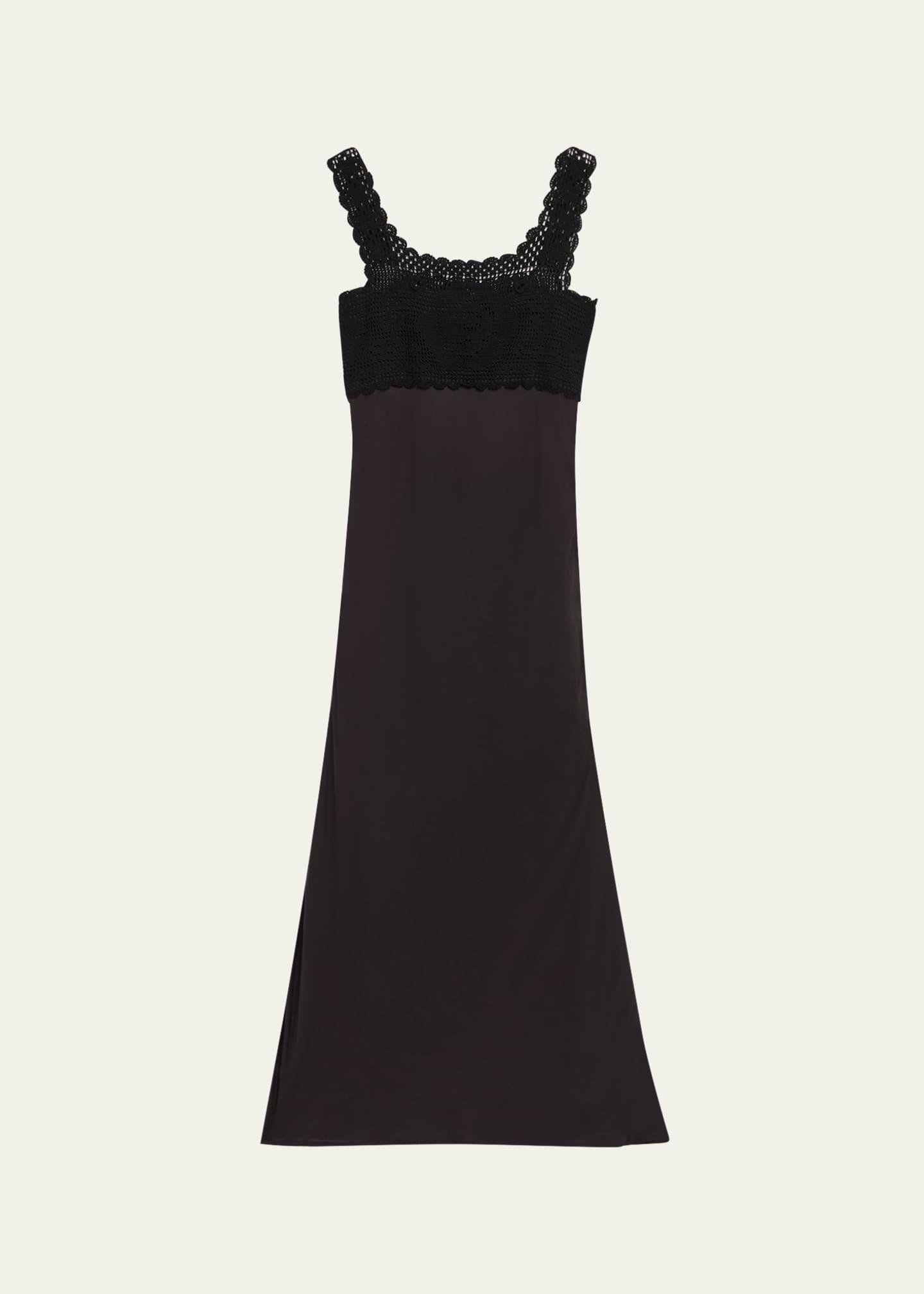 BERNADETTE Lace Crochet Empire Midi Dress Image 1 of 5