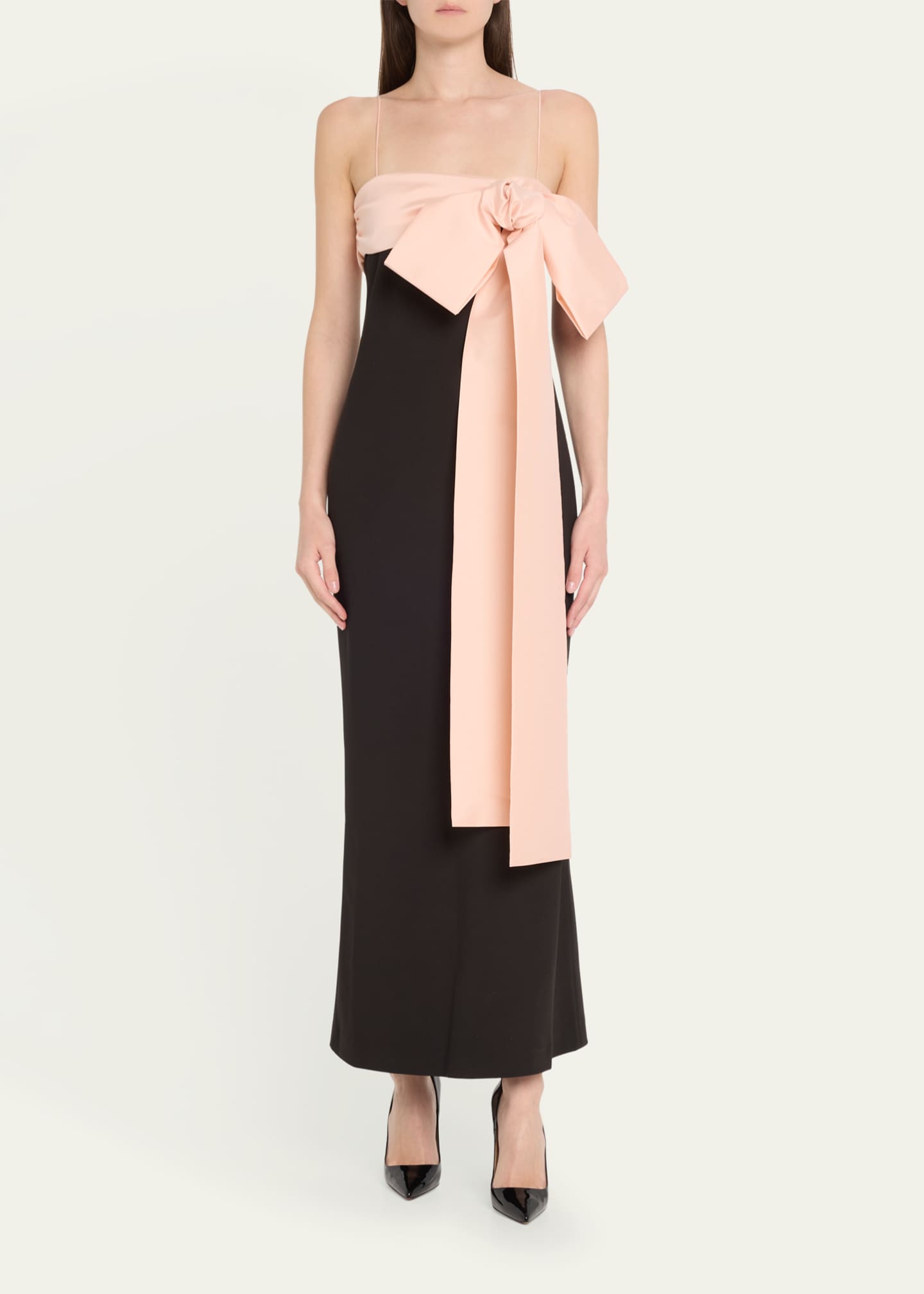 BERNADETTE Bow Strapless Colum Gown Image 2 of 5