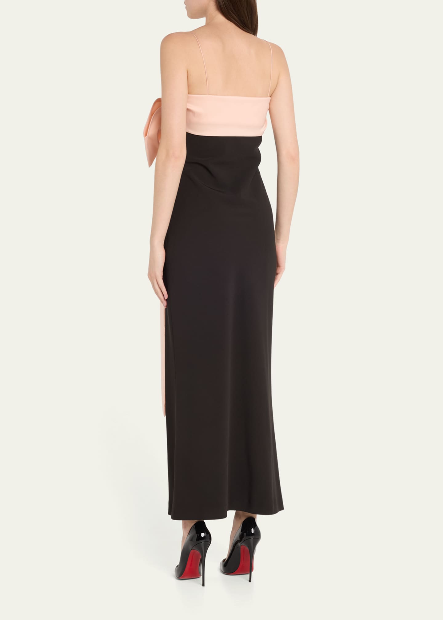 BERNADETTE Bow Strapless Colum Gown Image 3 of 5