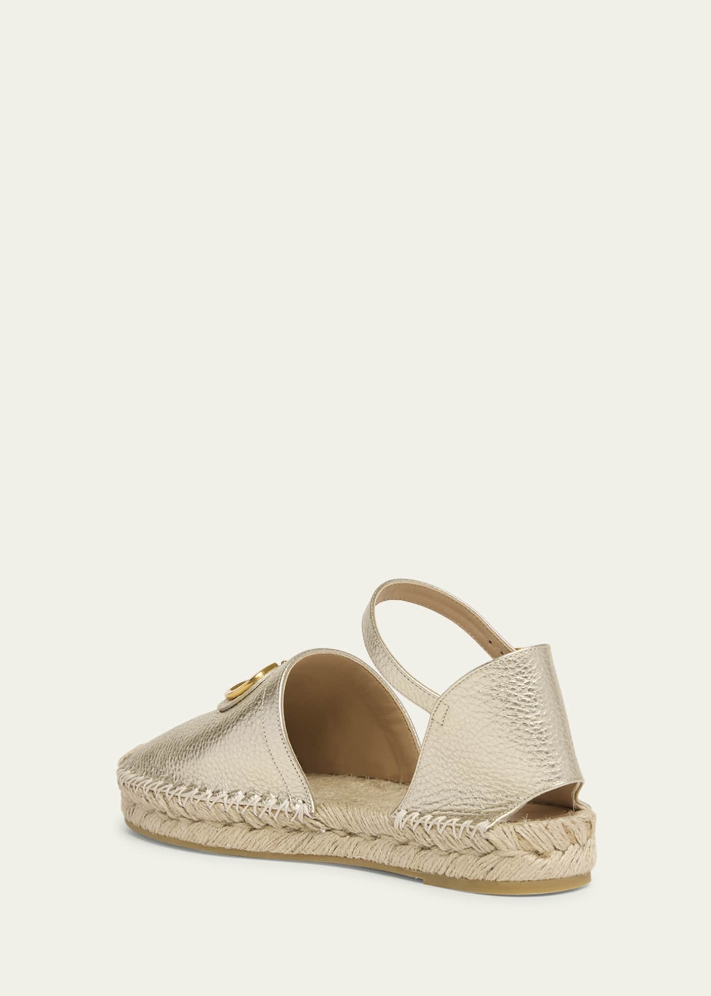 サンダル VALENTINO GARAVANI Caramel Leather Vlogo Espadrilles VLogo Signature leather espadrilles in brown - Valentino