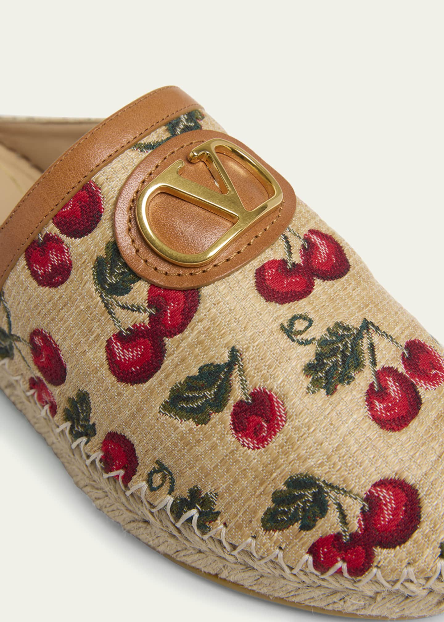 Valentino VLogo Cherry Espadrile Mules Image 3 of 4