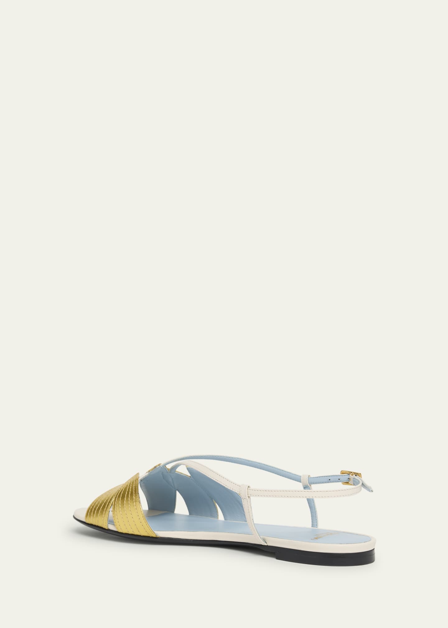 Valentino Garavani Foliefoliage Bicolor Leather Slingback Sandals Image 2 of 4