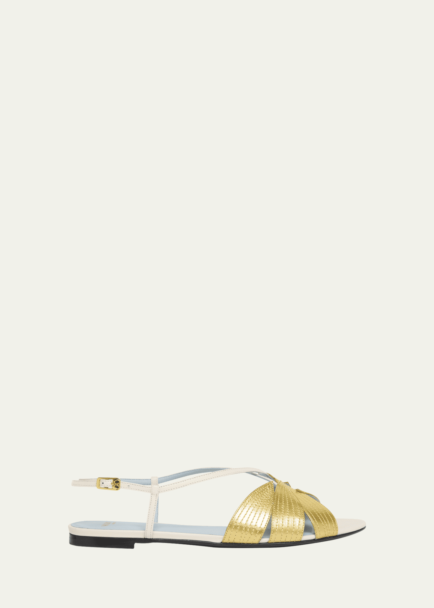 Valentino Garavani Foliefoliage Bicolor Leather Slingback Sandals Image 1 of 4