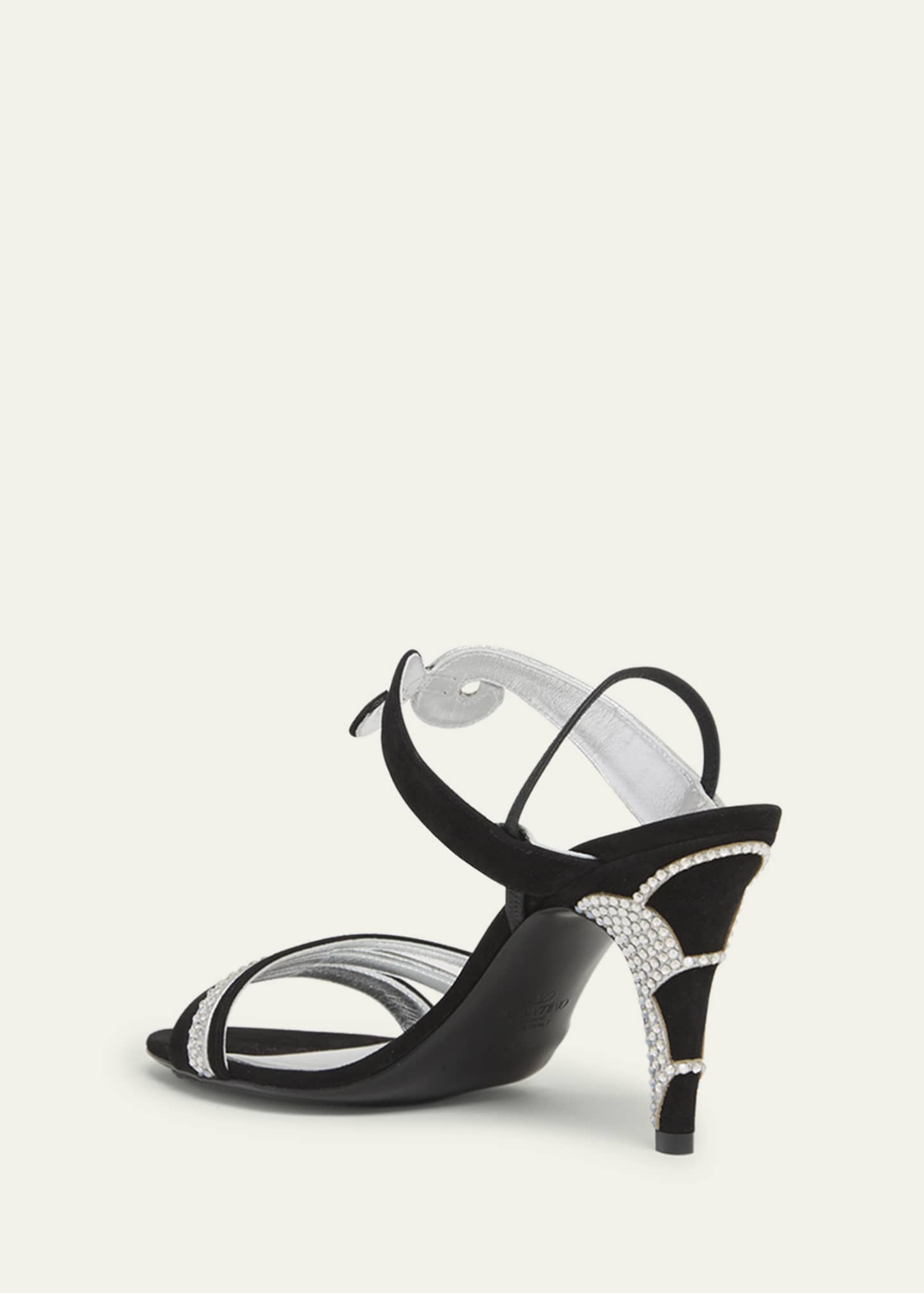 Valentino Garavani Strass Suede Cosmos Slingback Sandals Image 4 of 6