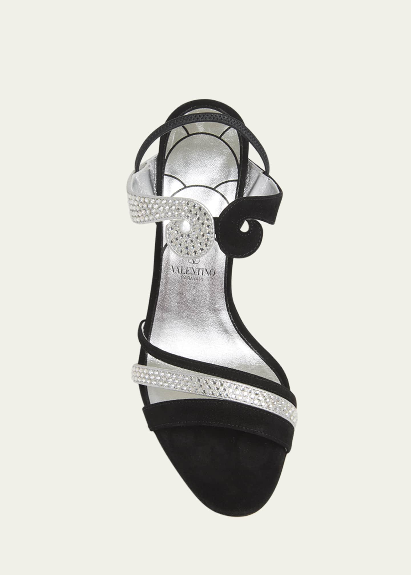 Valentino Garavani Strass Suede Cosmos Slingback Sandals Image 6 of 6