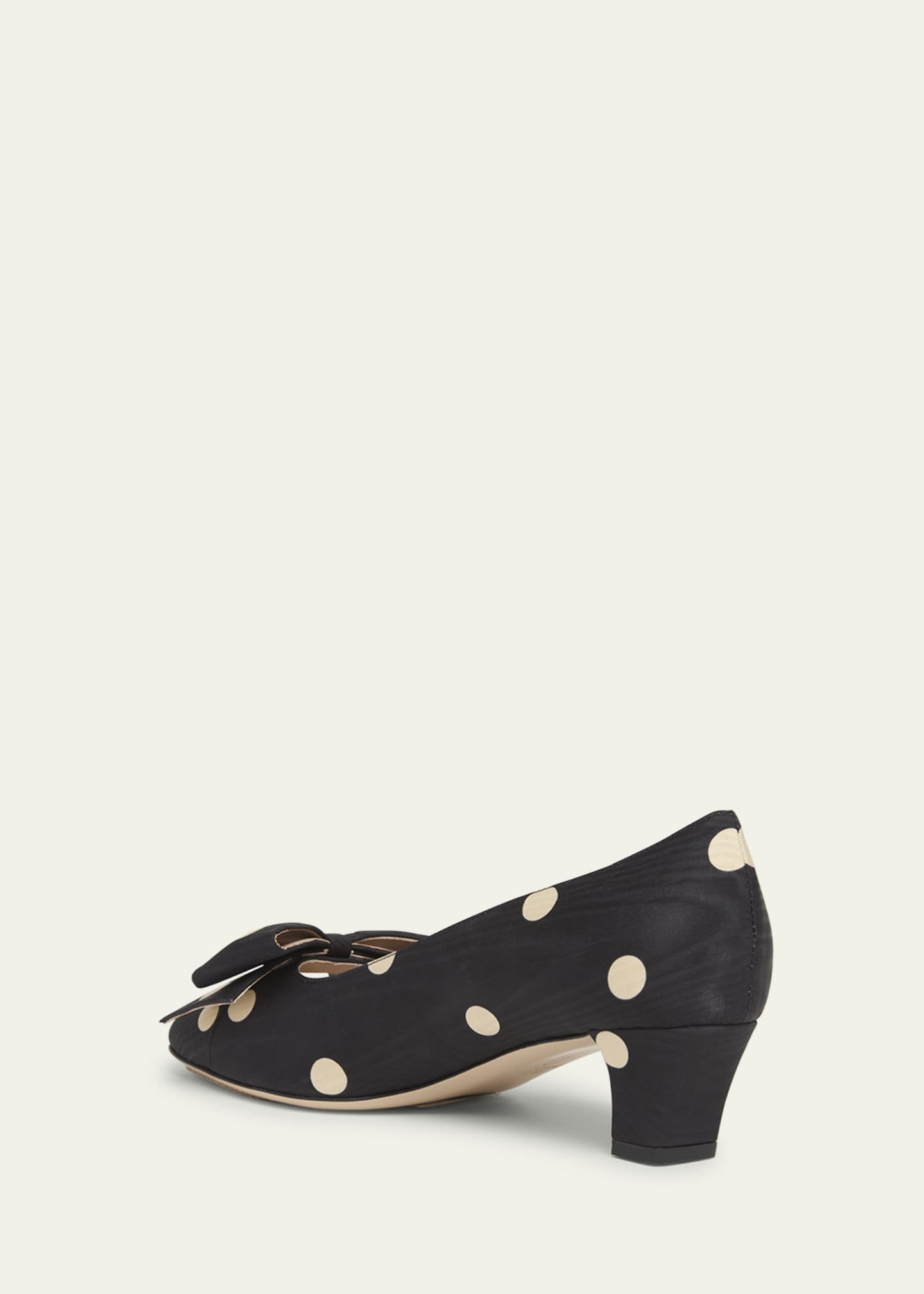 Valentino Garavani Polka Dot Satin Bow Pumps Image 2 of 4
