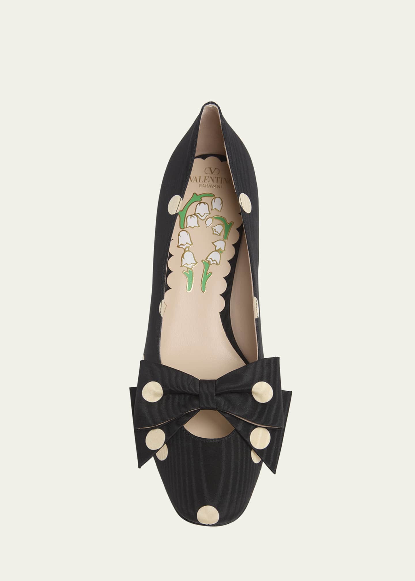 Valentino Garavani Polka Dot Satin Bow Pumps Image 4 of 4