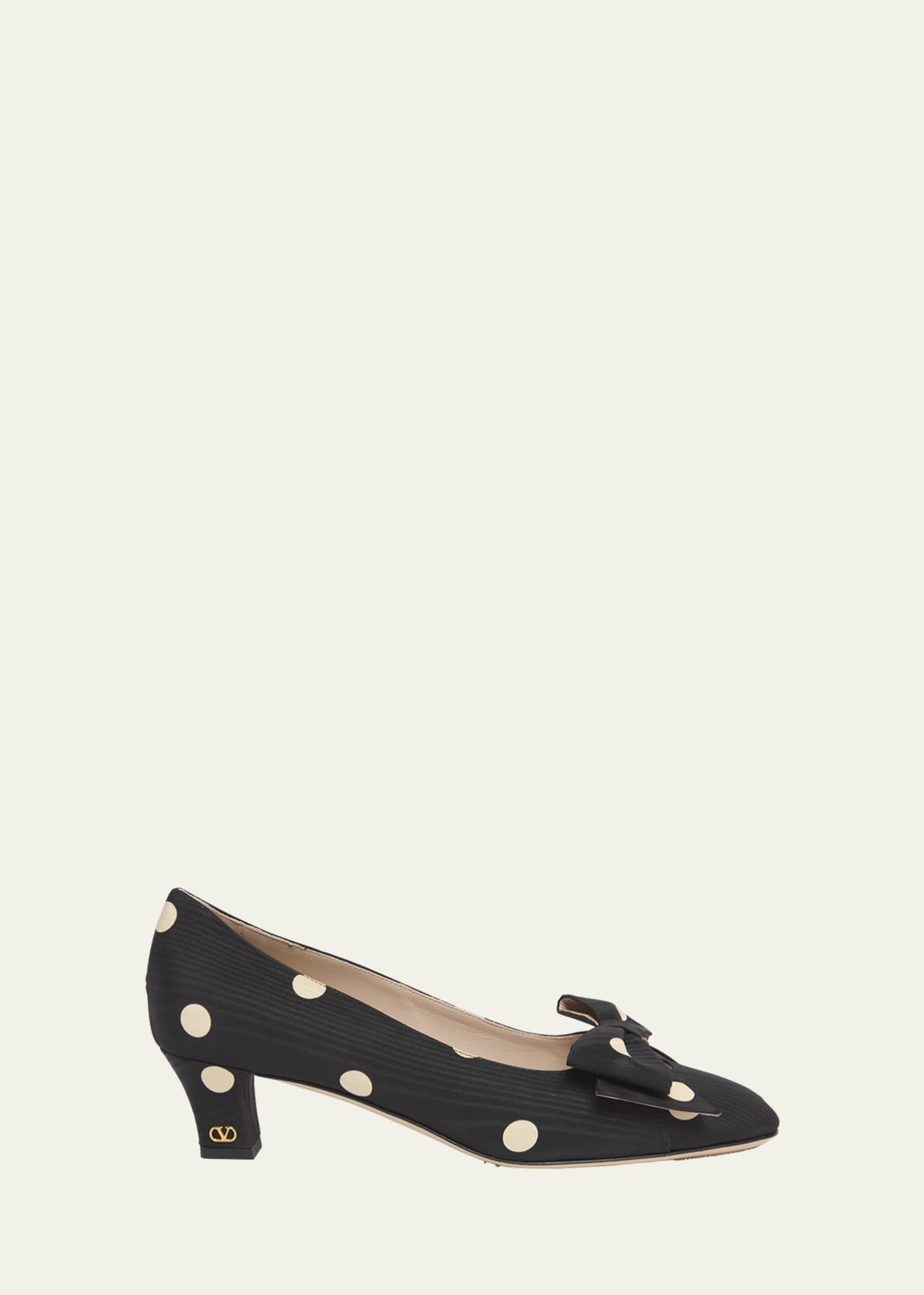 Valentino Garavani Polka Dot Satin Bow Pumps Image 1 of 4