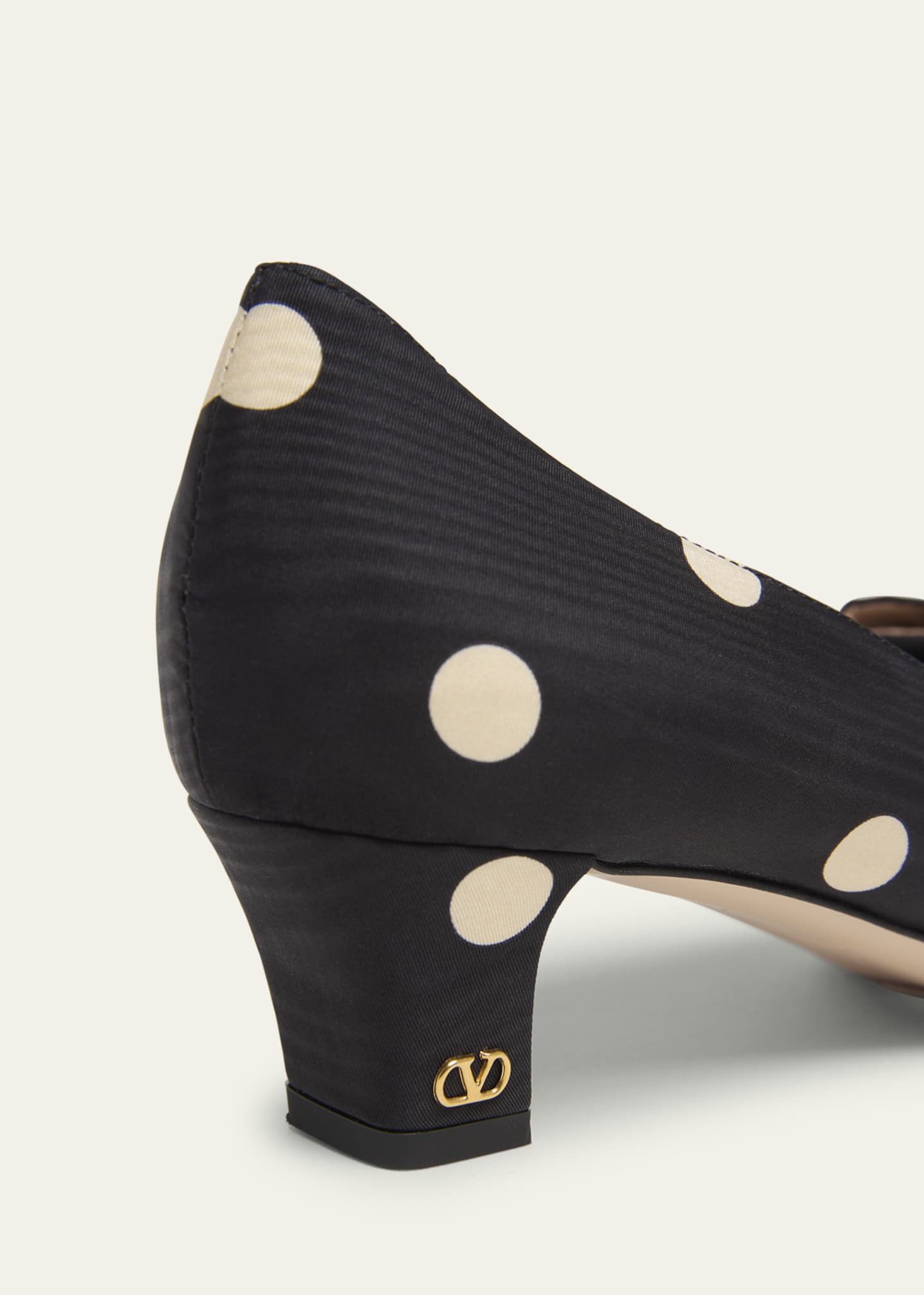 Valentino Garavani Polka Dot Satin Bow Pumps Image 3 of 4