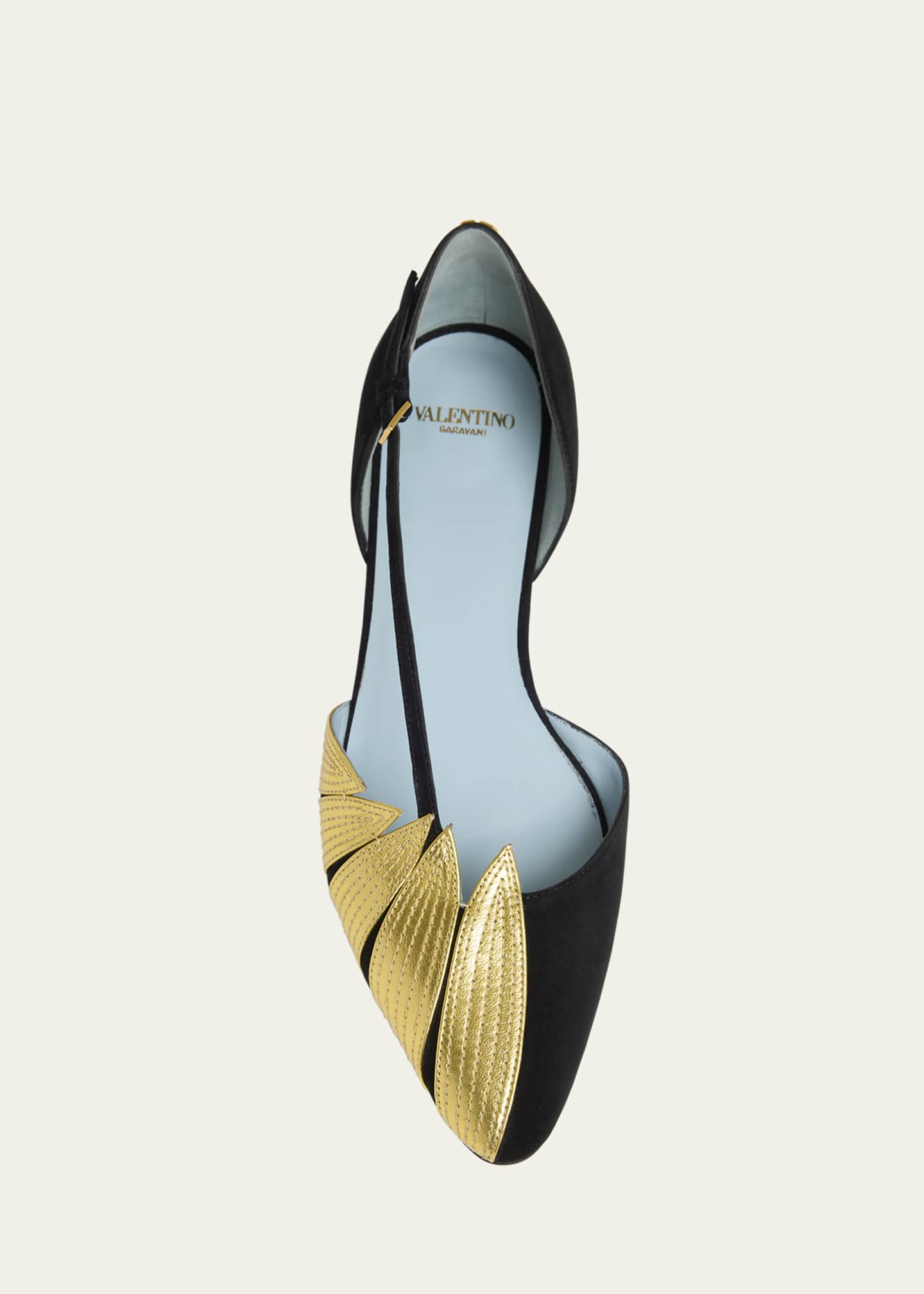 Valentino Foliefoliage Bicolor Leather Ballerina Flats Image 6 of 6