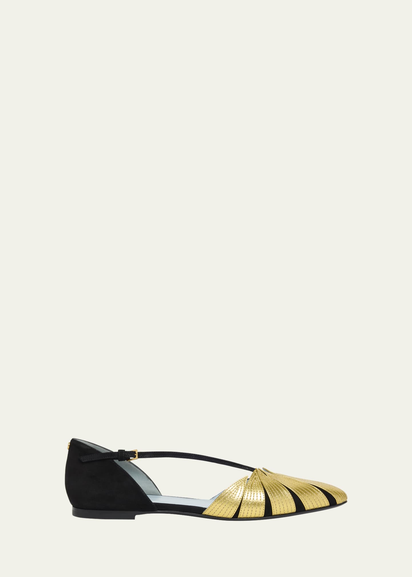 Valentino Foliefoliage Bicolor Leather Ballerina Flats Image 1 of 6