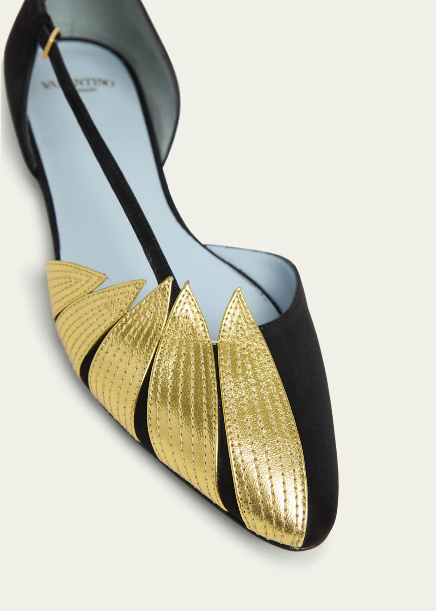 Valentino Foliefoliage Bicolor Leather Ballerina Flats Image 5 of 6