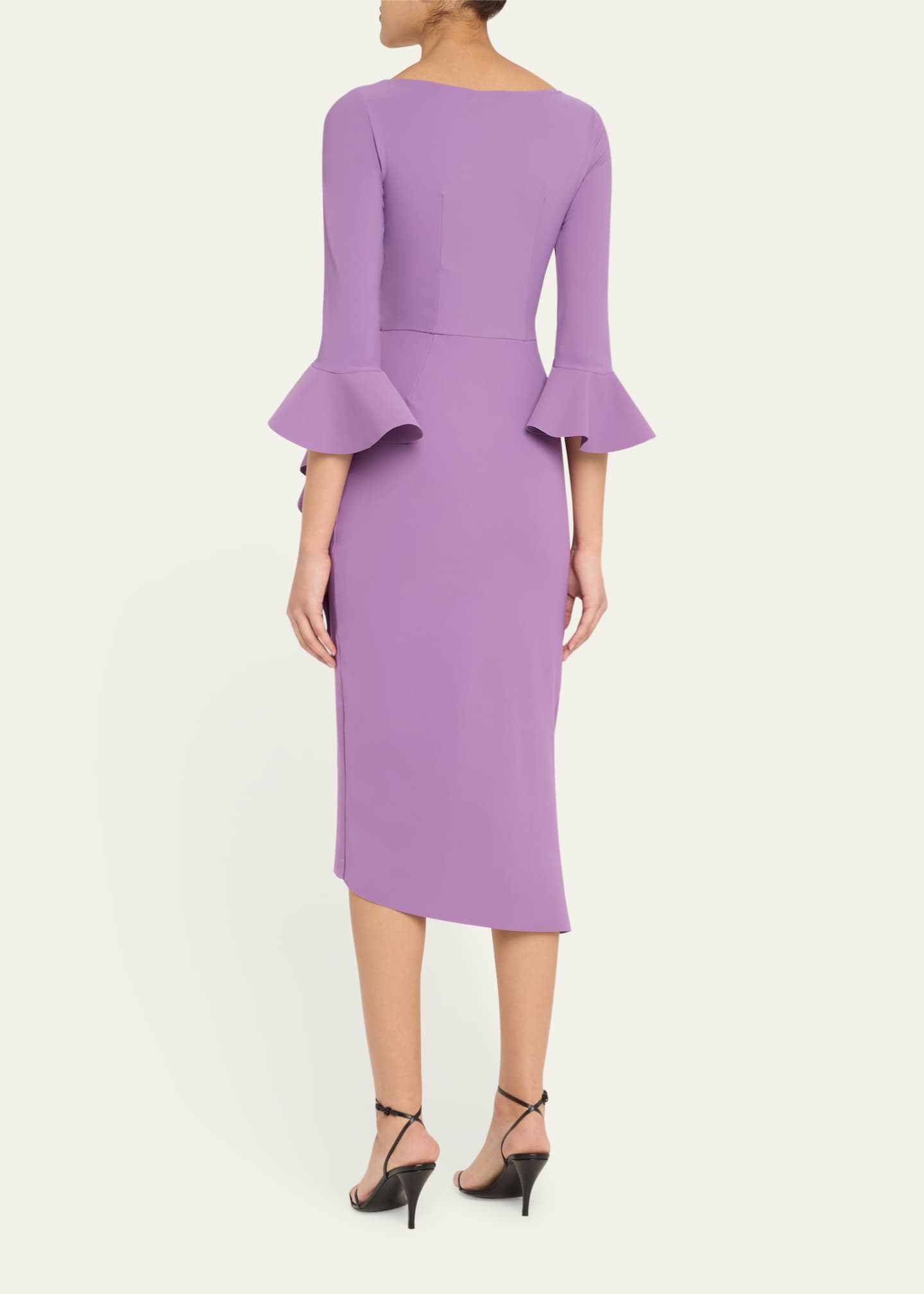 Chiara Boni La Petite Robe Triwan Ruched Side-Drape Jersey Midi Dress Image 3 of 5