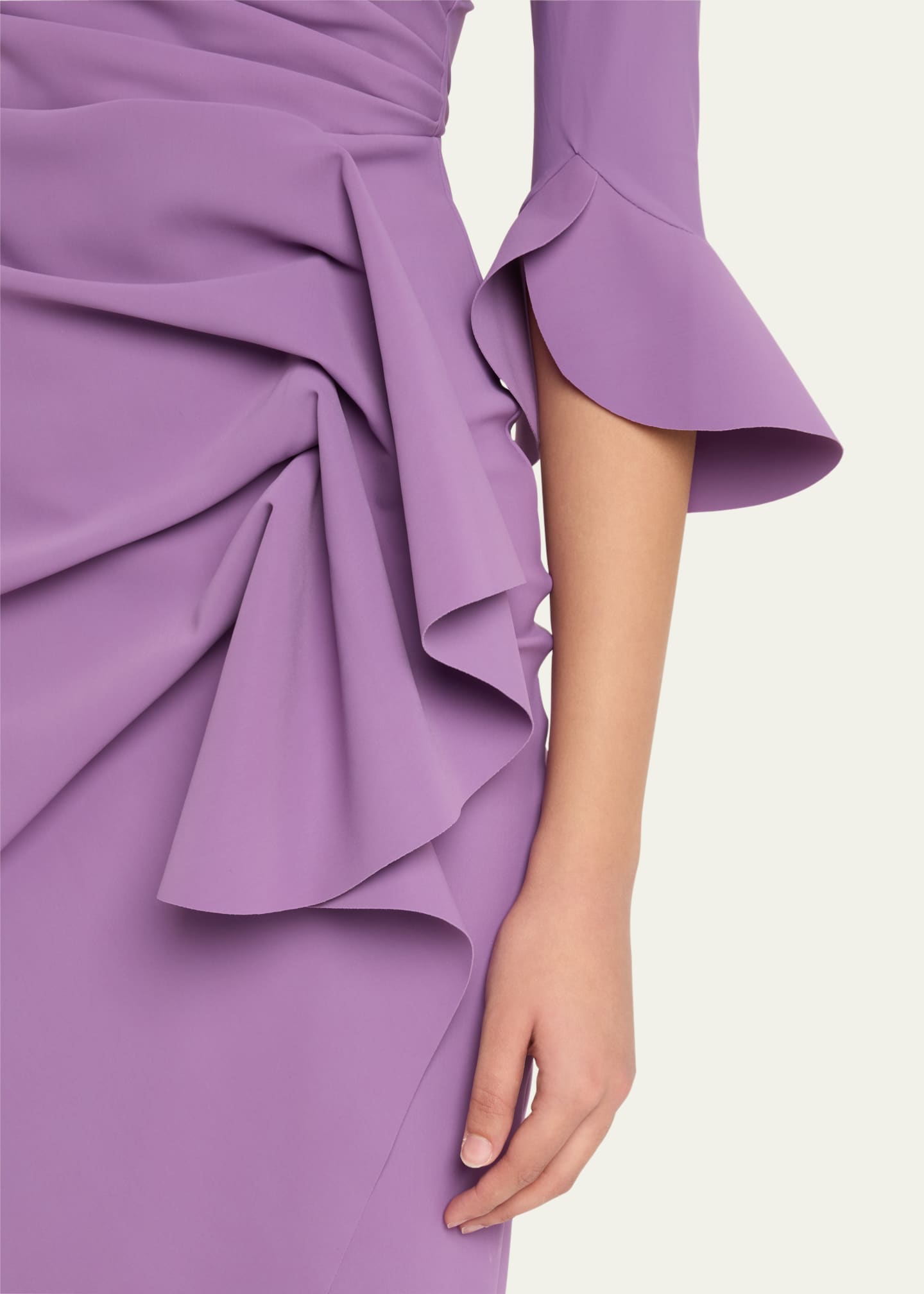 Chiara Boni La Petite Robe Triwan Ruched Side-Drape Jersey Midi Dress Image 5 of 5