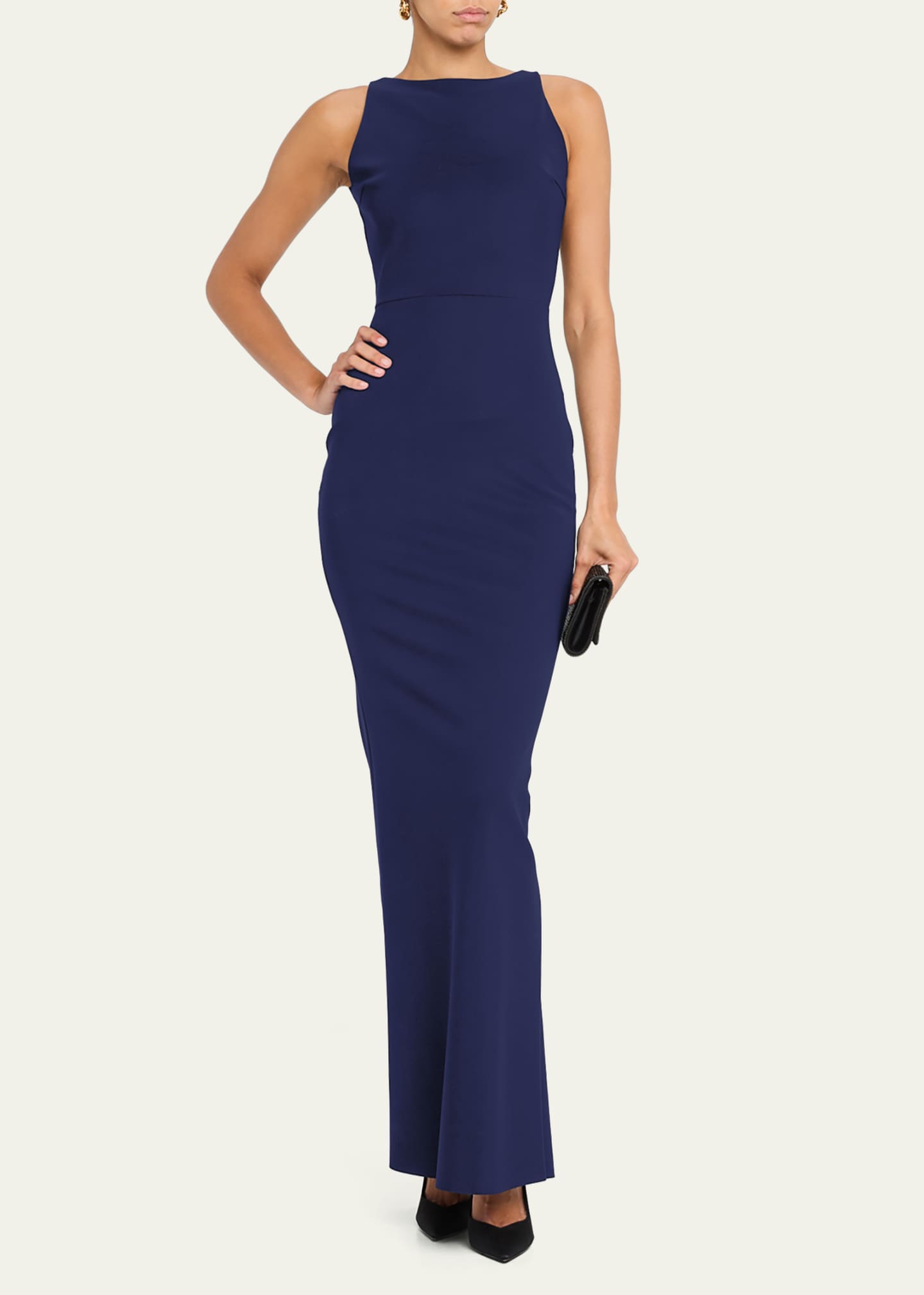 Chiara Boni La Petite Robe Iwoo Sleeveless Jersey Column Gown Image 4 of 5