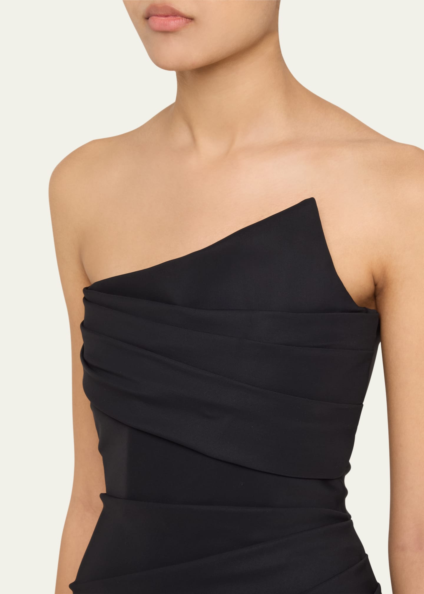 Chiara Boni La Petite Robe Mito Strapless Pleated Jersey Mini Dress Image 5 of 5