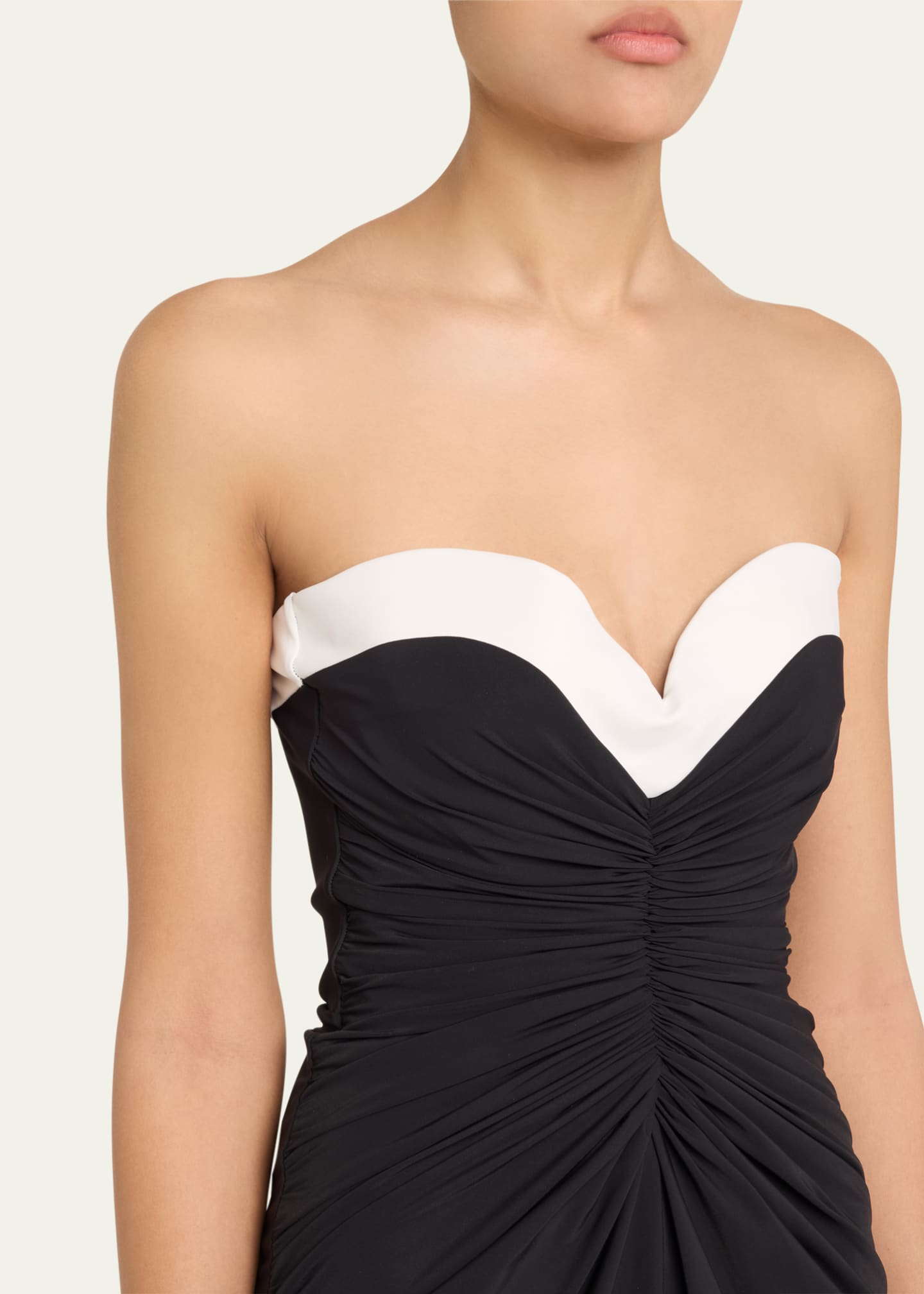 Tokumy Strapless Ruched Jersey Gown - Thumbnail 5