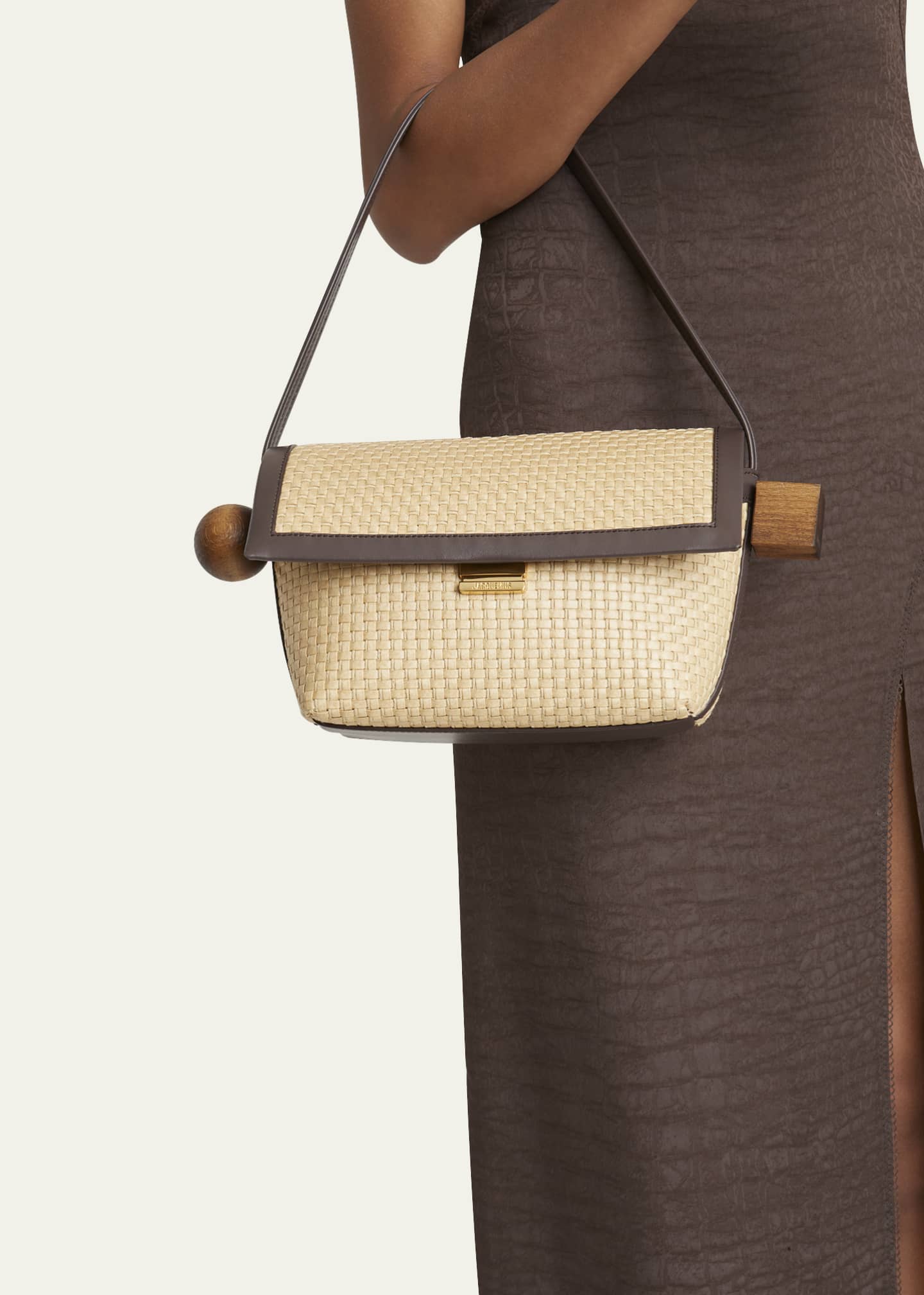 Jacquemus Le Rond Geometric Raffia Shoulder Bag Image 2 of 6
