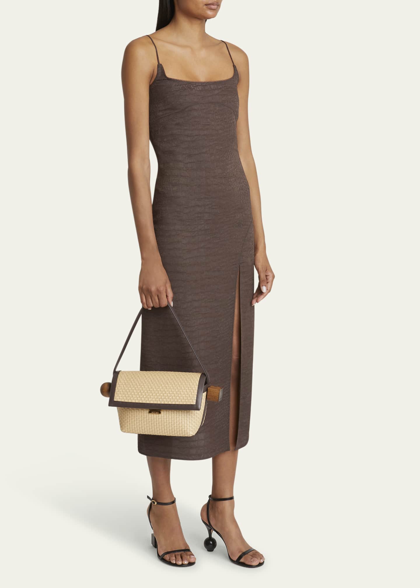 Jacquemus Le Rond Geometric Raffia Shoulder Bag Image 5 of 6