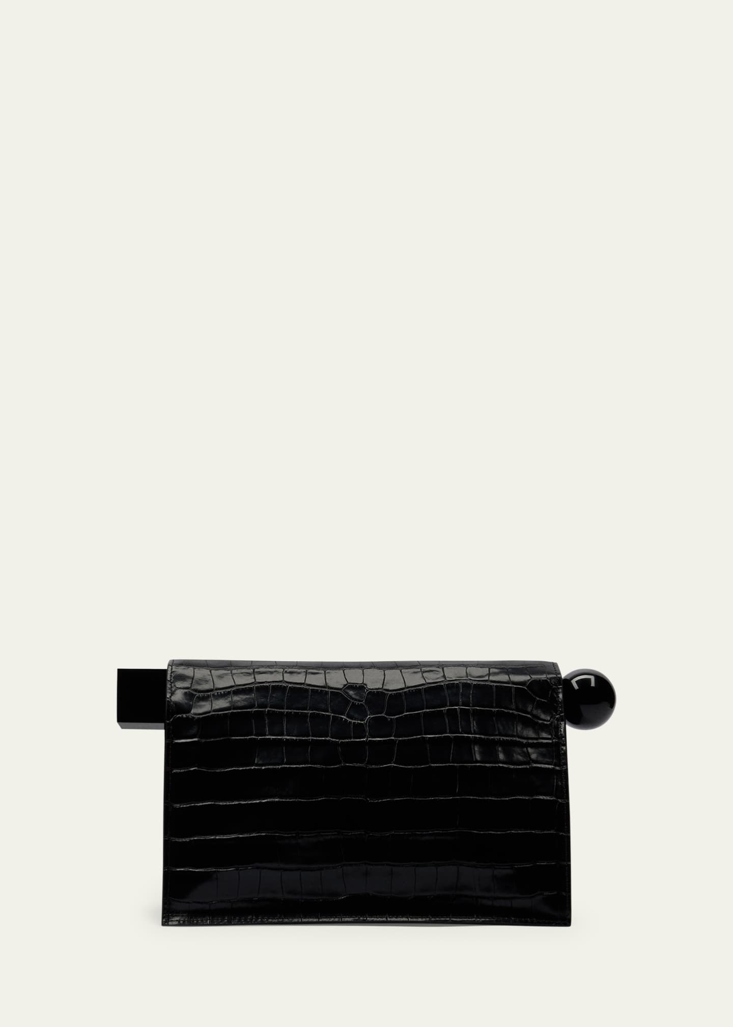 Jacquemus La Pochette Rond Croc-Embossed Clutch Bag Image 3 of 6