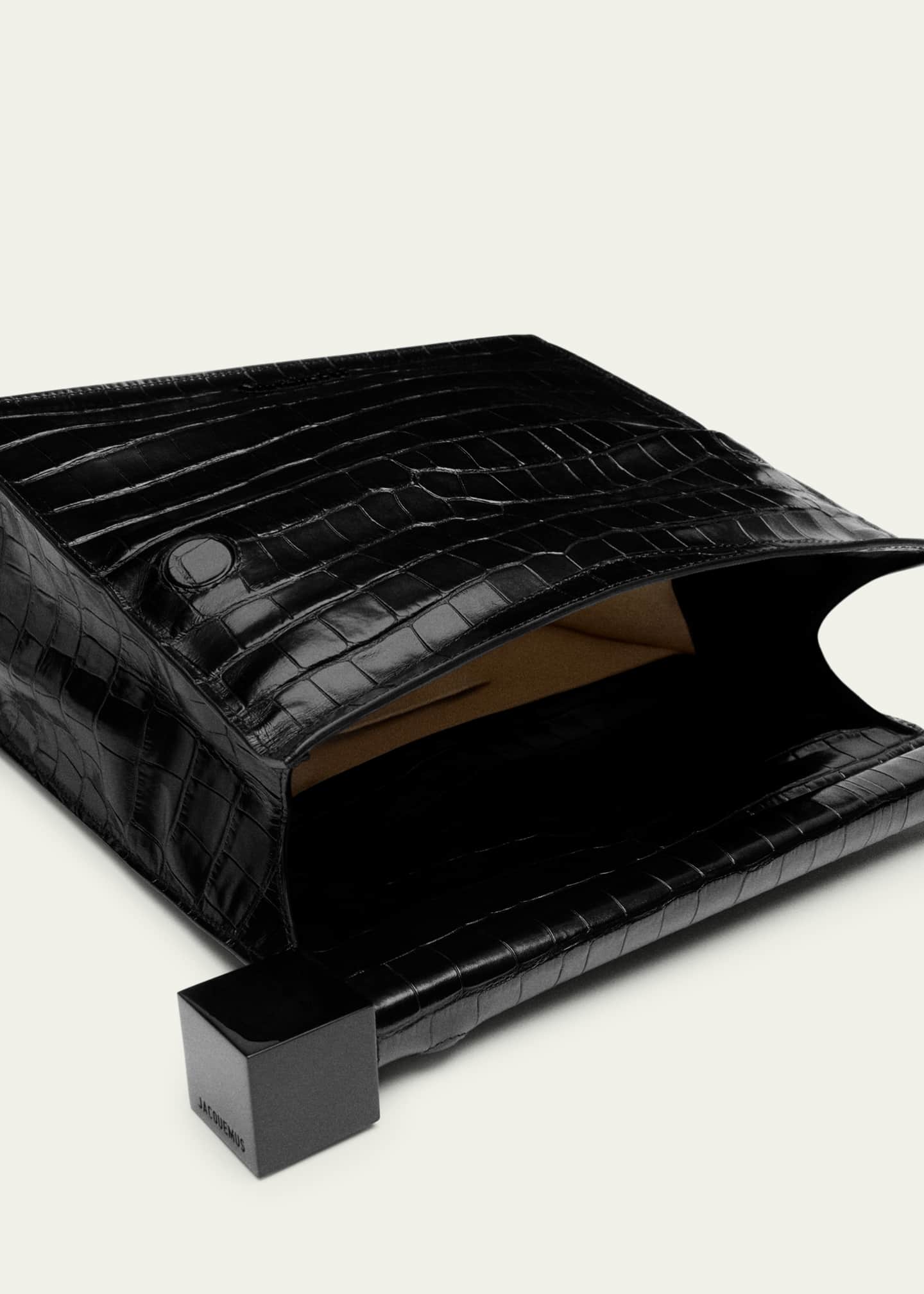 Jacquemus La Pochette Rond Croc-Embossed Clutch Bag Image 4 of 6