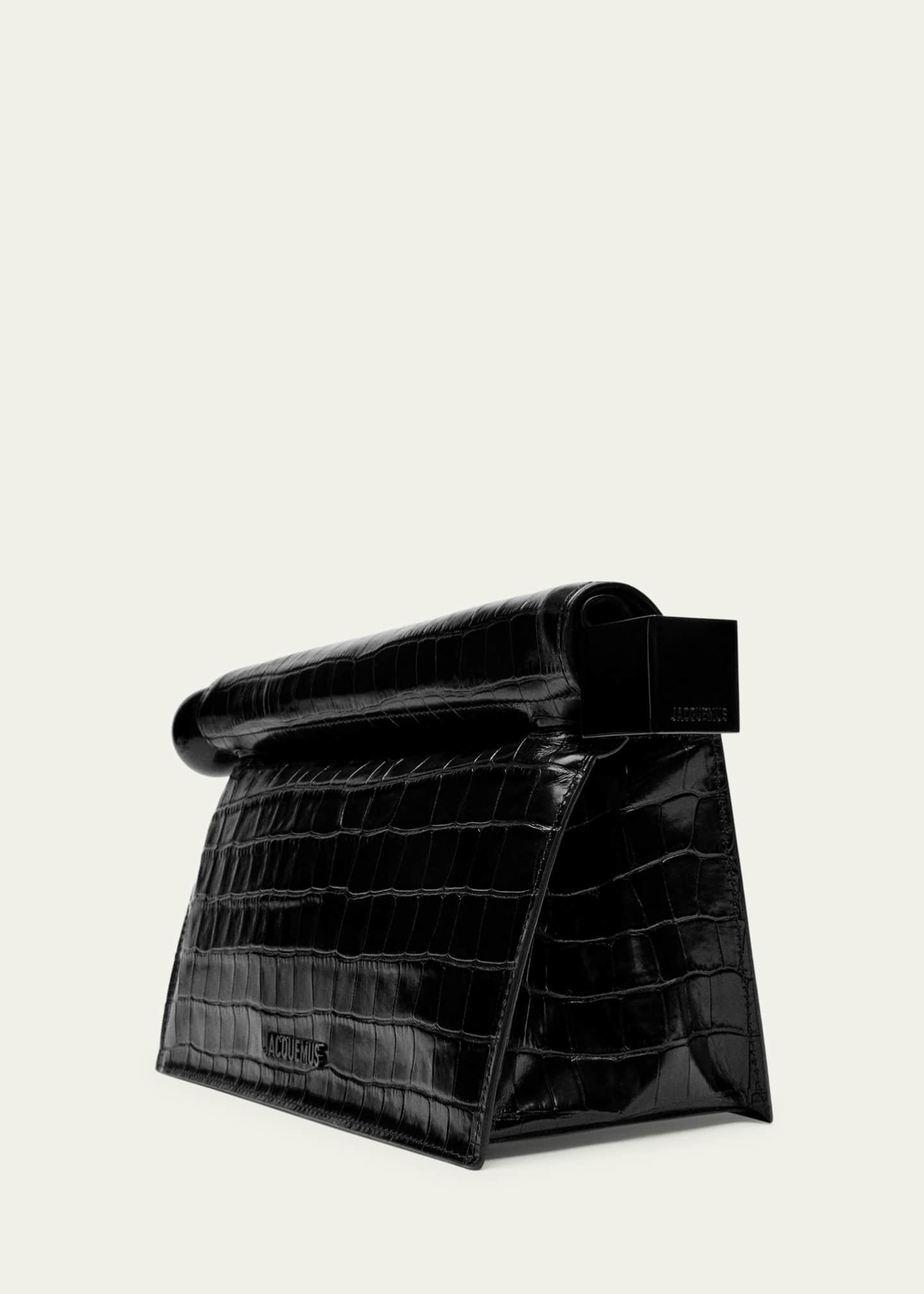 Jacquemus La Pochette Rond Croc-Embossed Clutch Bag Image 6 of 6