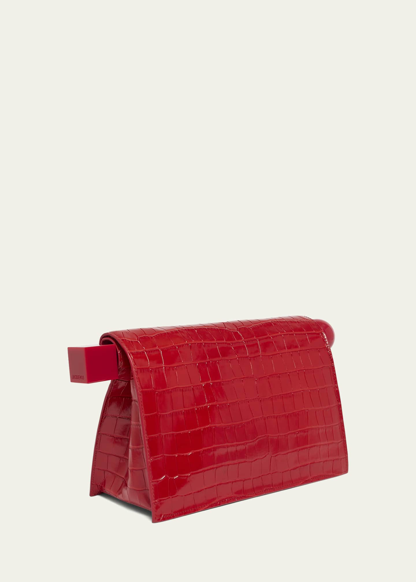 Jacquemus La Pochette Rond Croc-Embossed Clutch Bag Image 3 of 6