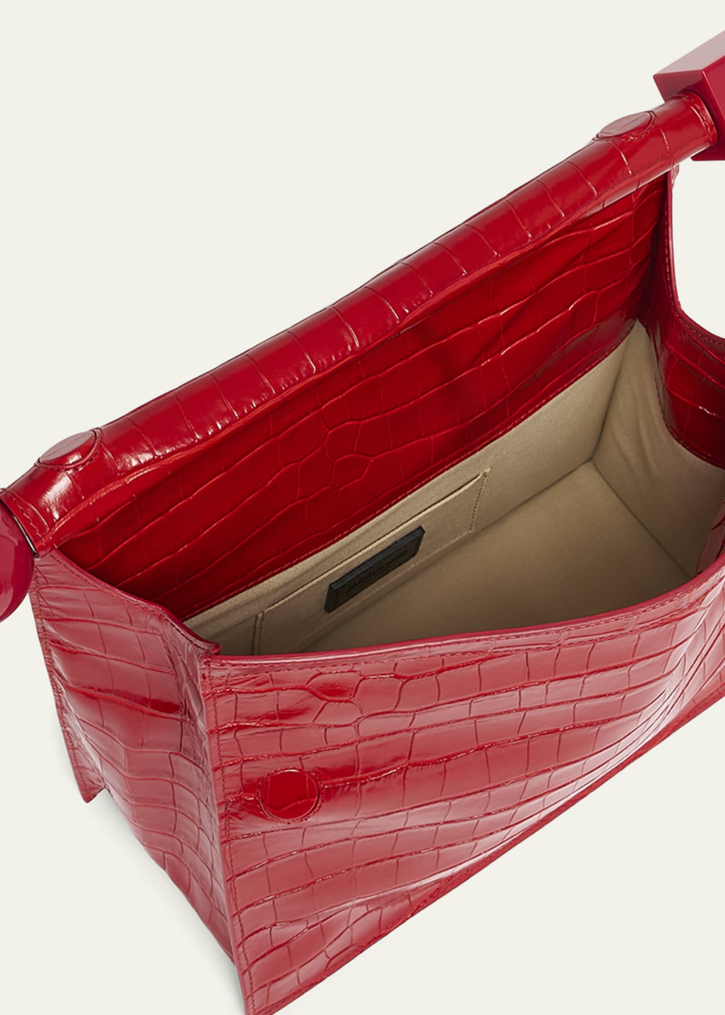 Jacquemus La Pochette Rond Croc-Embossed Clutch Bag Image 4 of 6