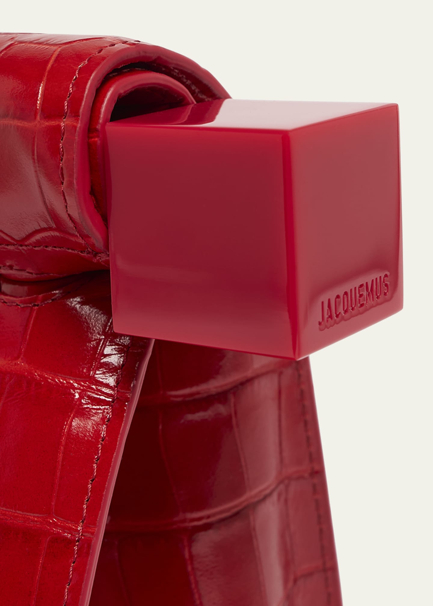 Jacquemus La Pochette Rond Croc-Embossed Clutch Bag Image 6 of 6