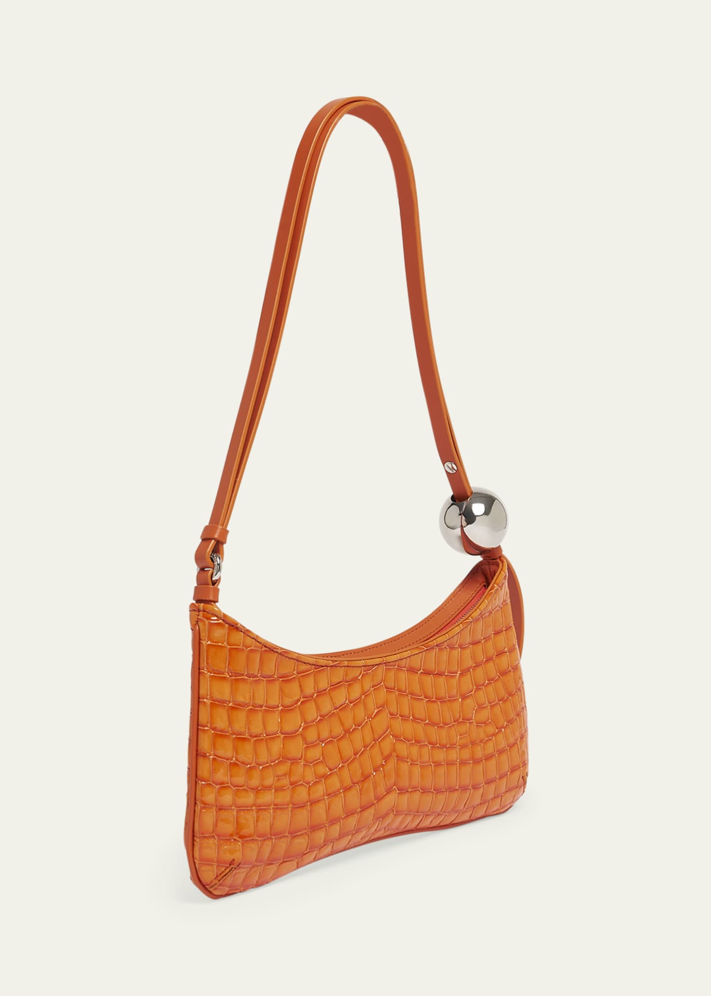 Jacquemus Le Bisou Perle Patent Croc-Embossed Shoulder Bag Image 3 of 6
