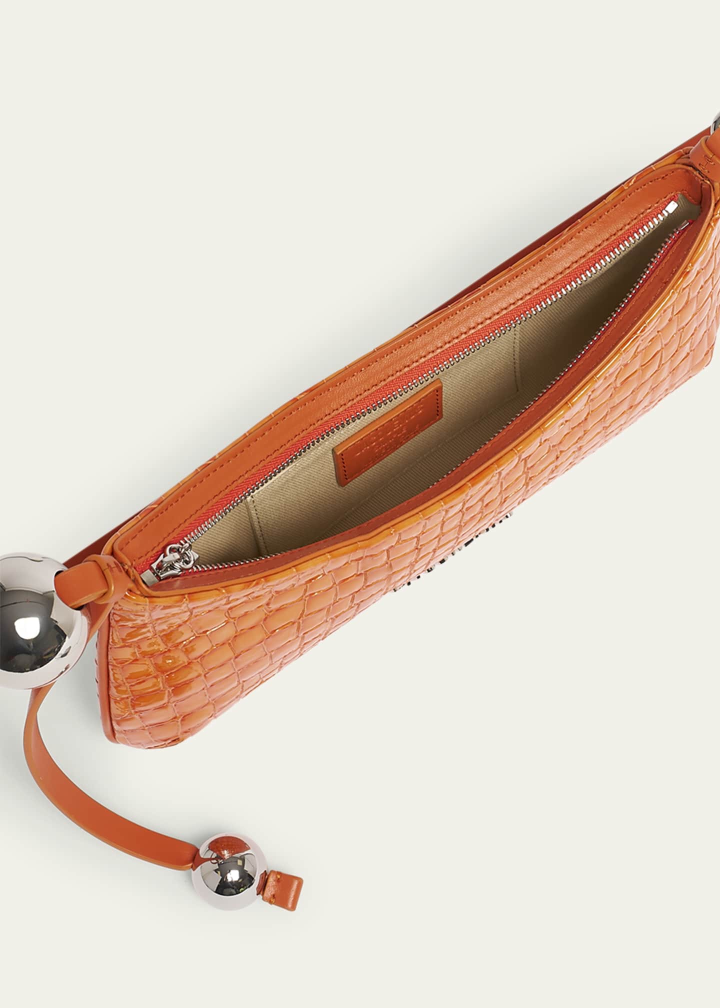 Jacquemus Le Bisou Perle Patent Croc-Embossed Shoulder Bag Image 4 of 6