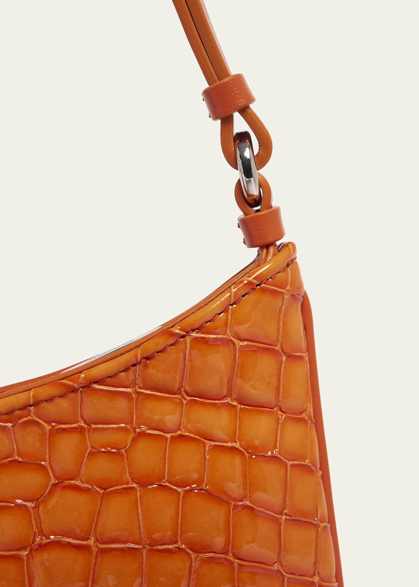 Jacquemus Le Bisou Perle Patent Croc-Embossed Shoulder Bag Image 6 of 6