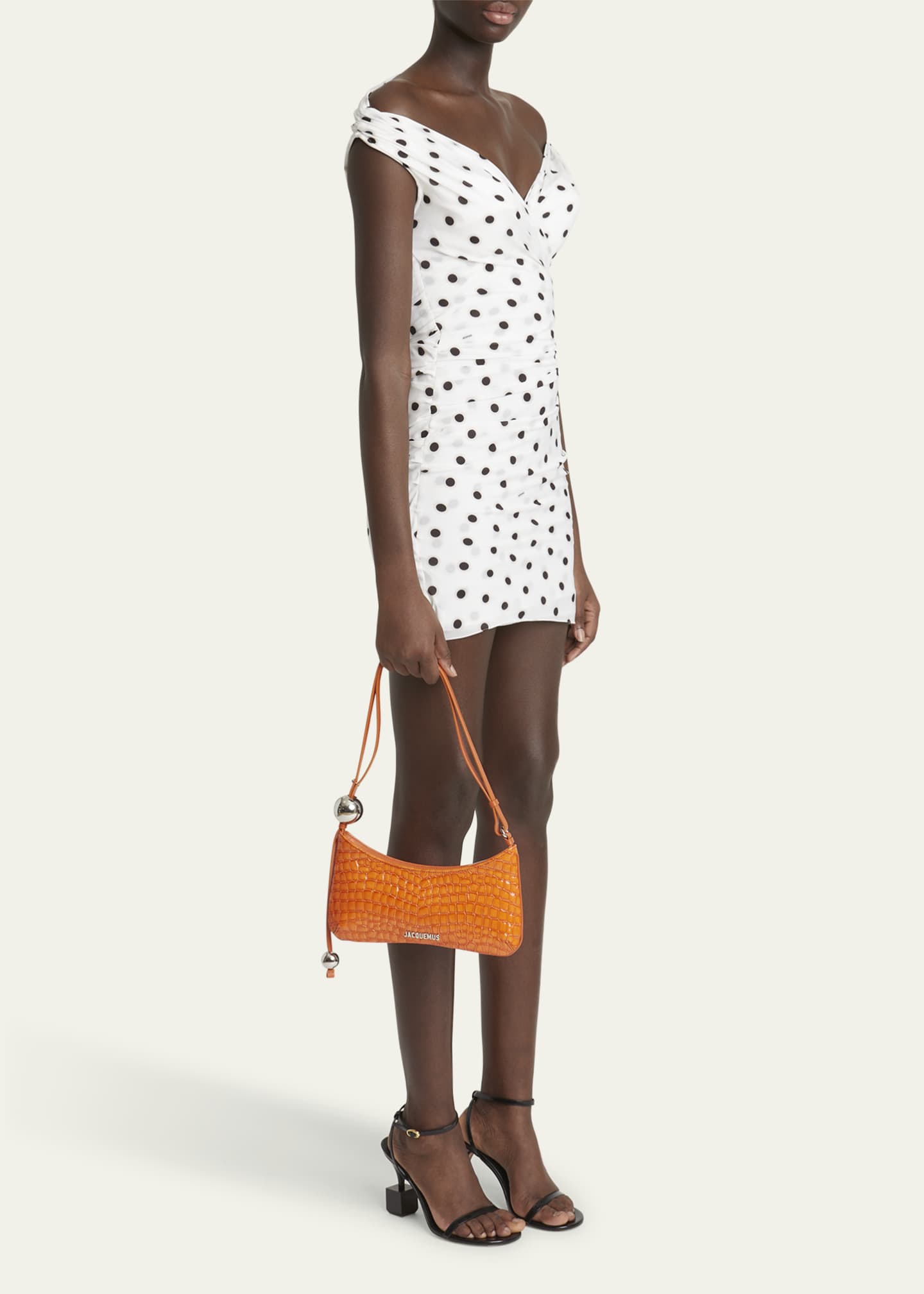 Jacquemus Le Bisou Perle Patent Croc-Embossed Shoulder Bag Image 5 of 6