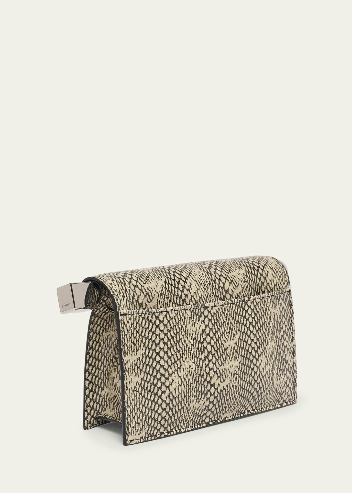 Jacquemus La Petit Pochette Rond Snakeskin-Embossed Clutch Bag Image 3 of 5