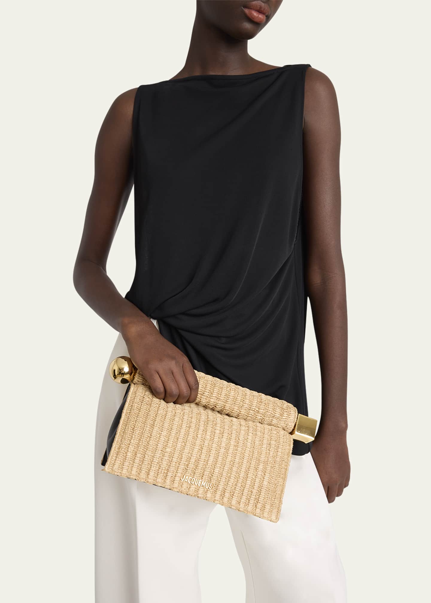 Jacquemus La Pochette Rond Raffia Clutch Bag Image 2 of 6
