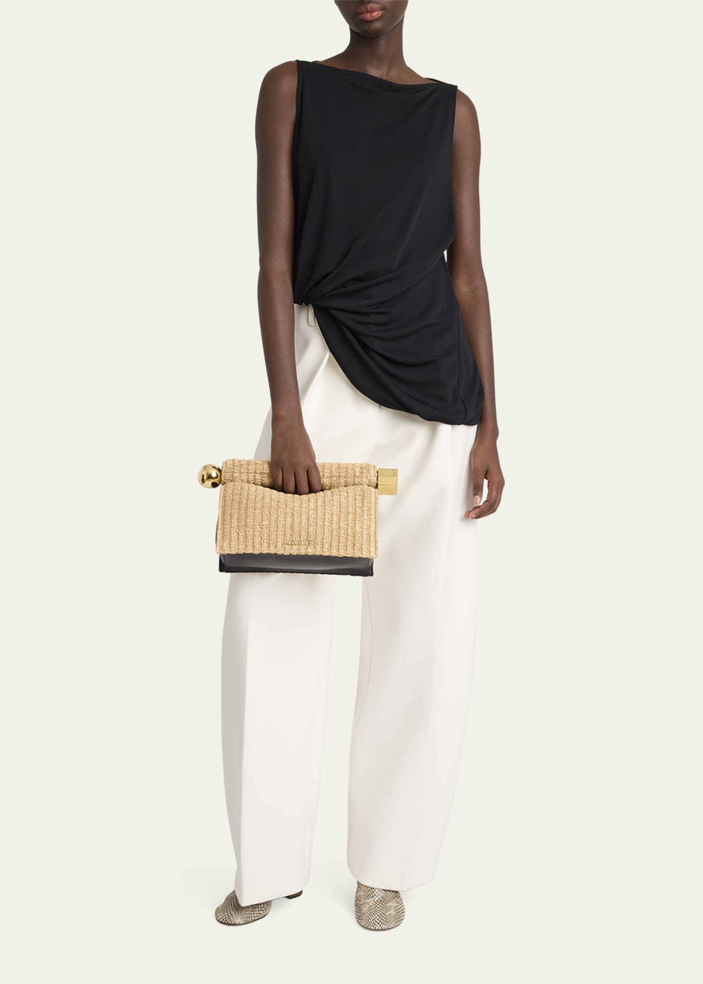 Jacquemus La Pochette Rond Raffia Clutch Bag Image 5 of 6