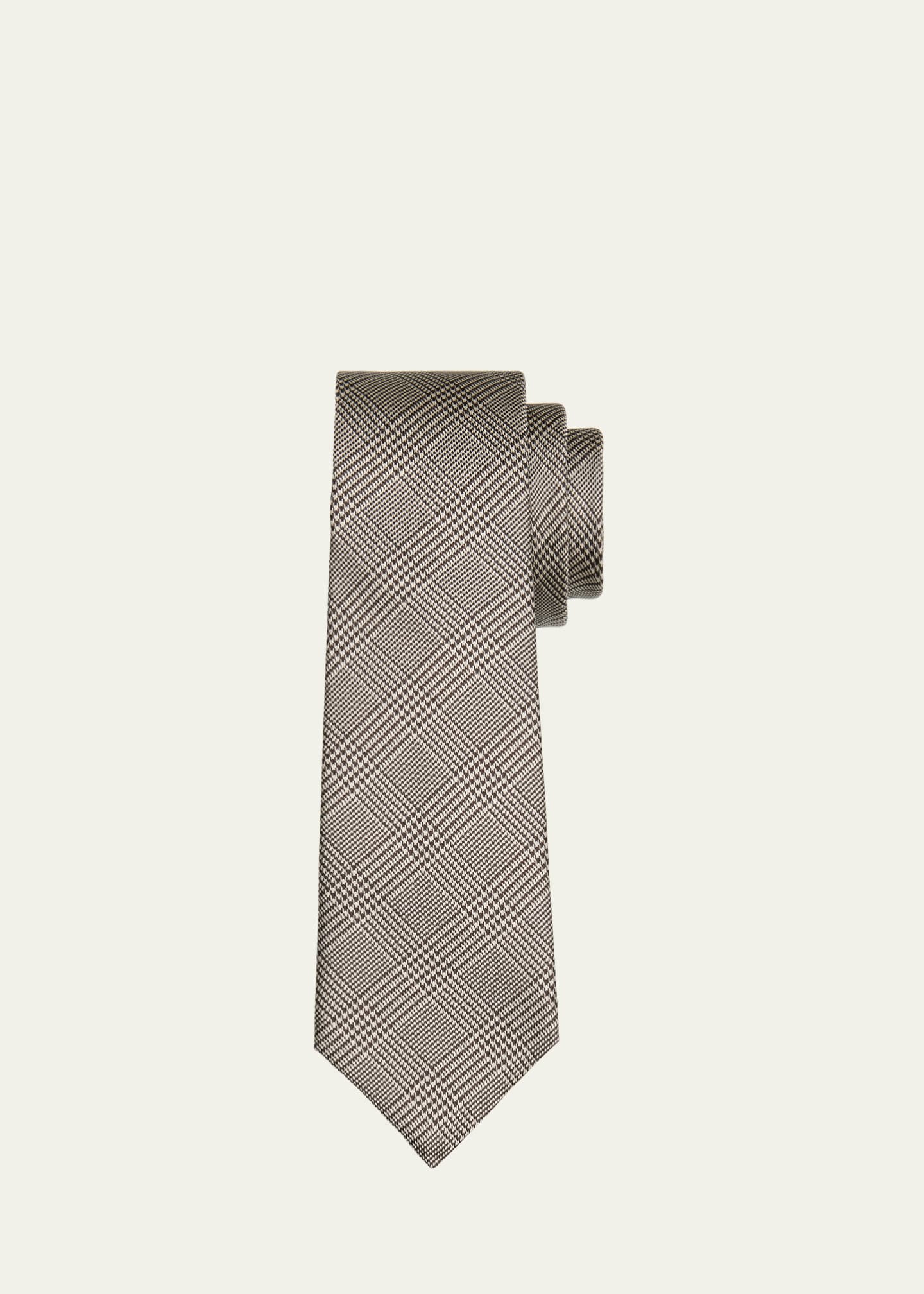 Saint Laurent Men's Prince Of Whales Silk Tie