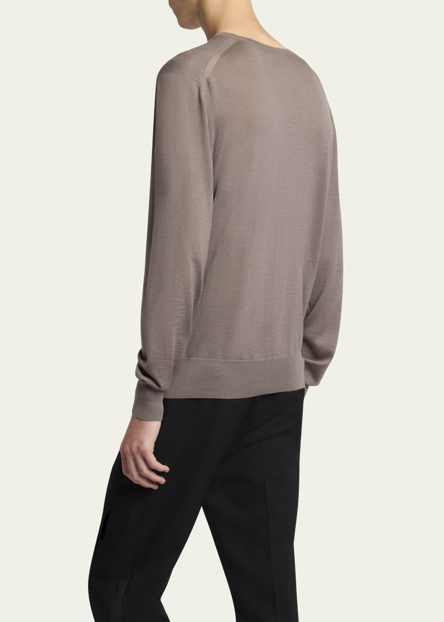 Saint Laurent Men's Fine-Gauge Crew Sweater Image 3 of 5