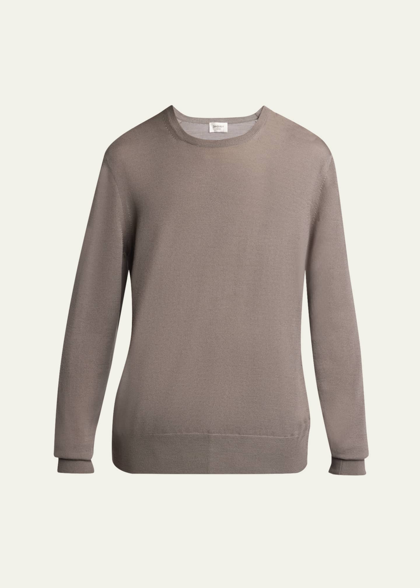 Saint Laurent Men's Fine-Gauge Crew Sweater Image 1 of 5